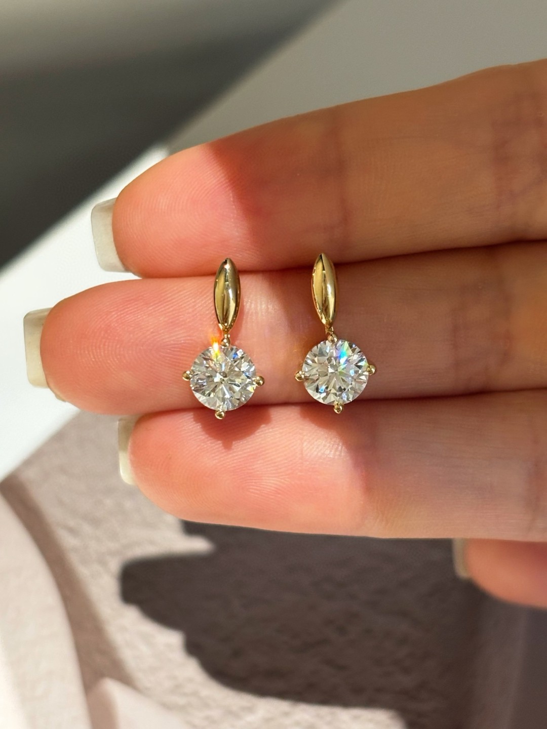 18K 培育鑽石耳環 D: 1.71ct/2