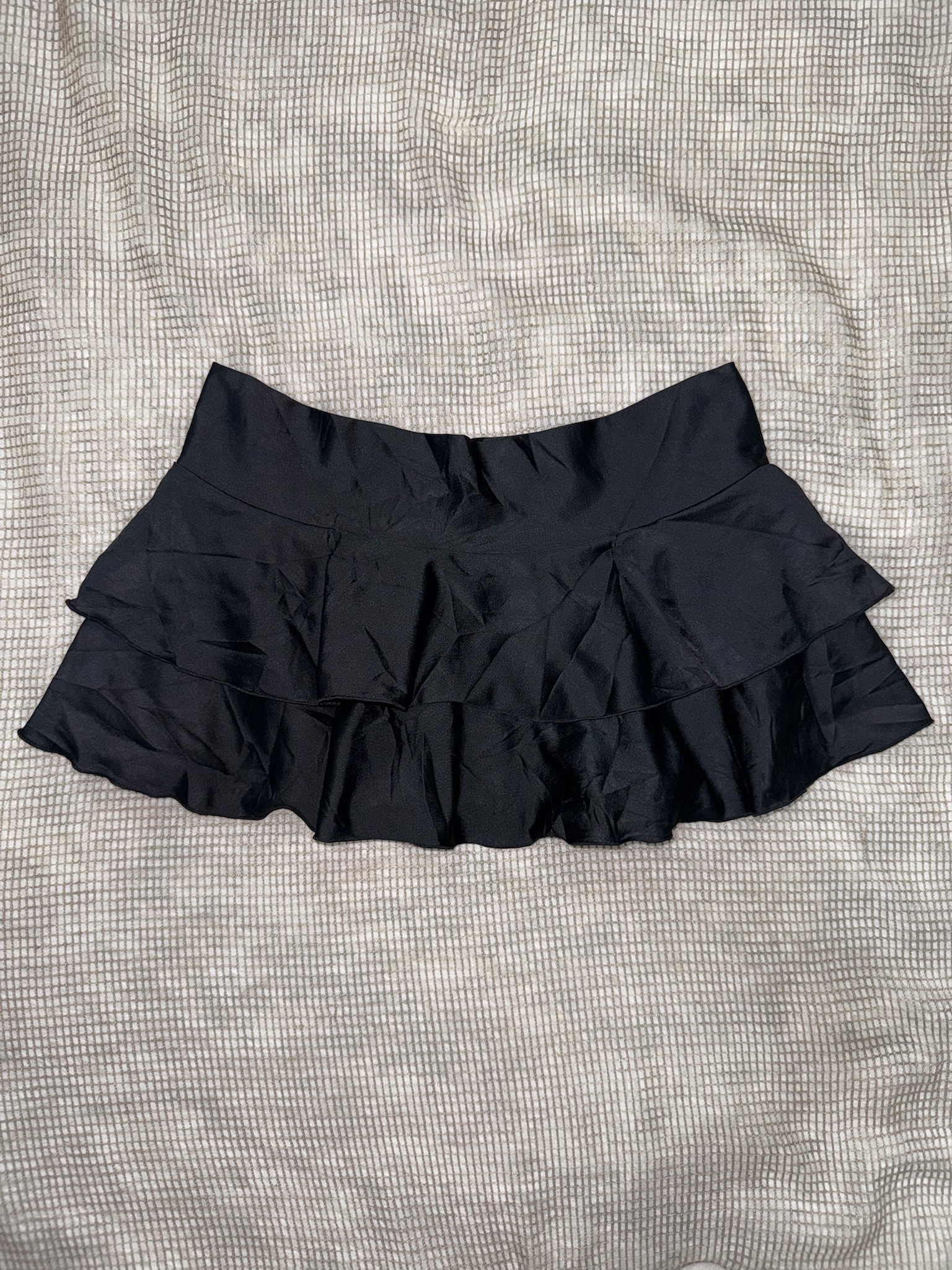 Y2K Shiny Low-Waist Layered Frill Skirt