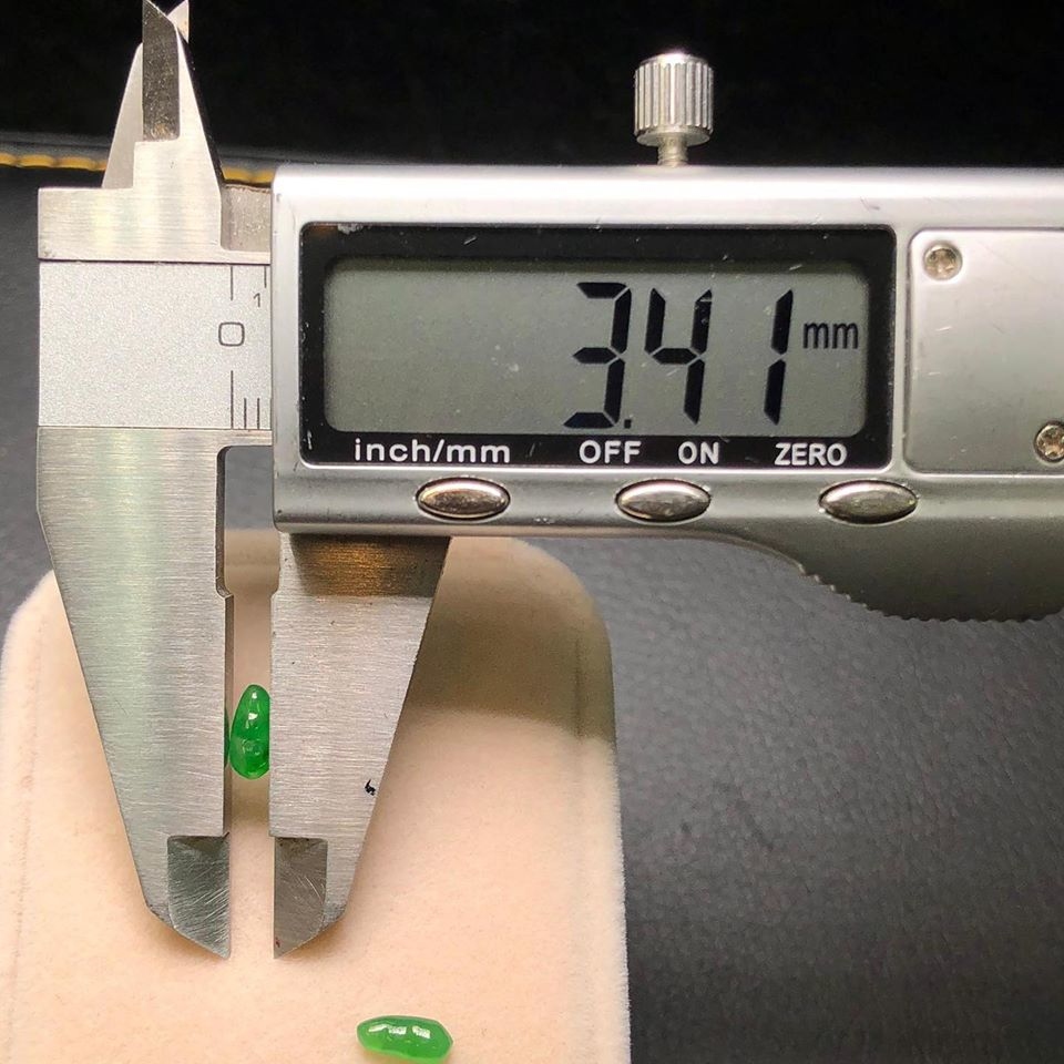 冰種滿綠翡翠福豆一對 - 1