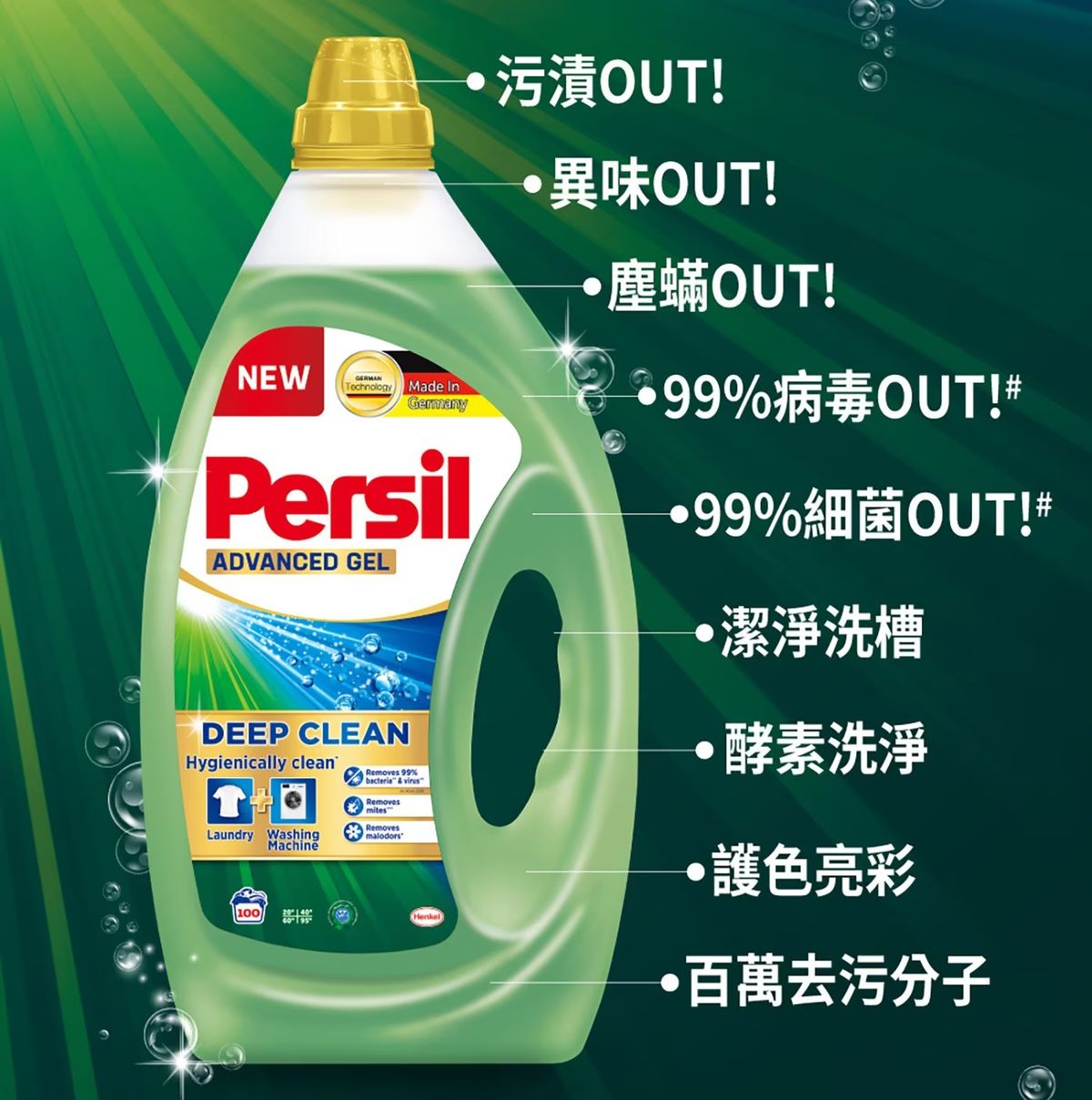 德國 Persil 寶瀅 全效能新配方洗衣凝露 洗衣液 4公升 平行進口