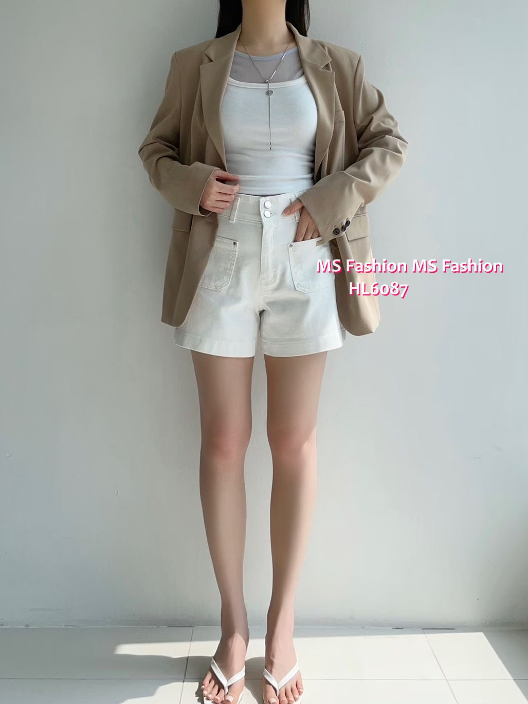 HL6087 韓國🌼Howluk高腰前兩袋短牛