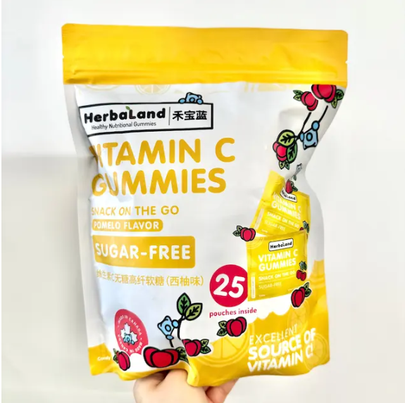 Herbaland 禾寶藍 維生素C 無糖高纖維VC軟糖 西柚味 220g(25包)  平行進口 （此日期前最佳：2026/05/13）