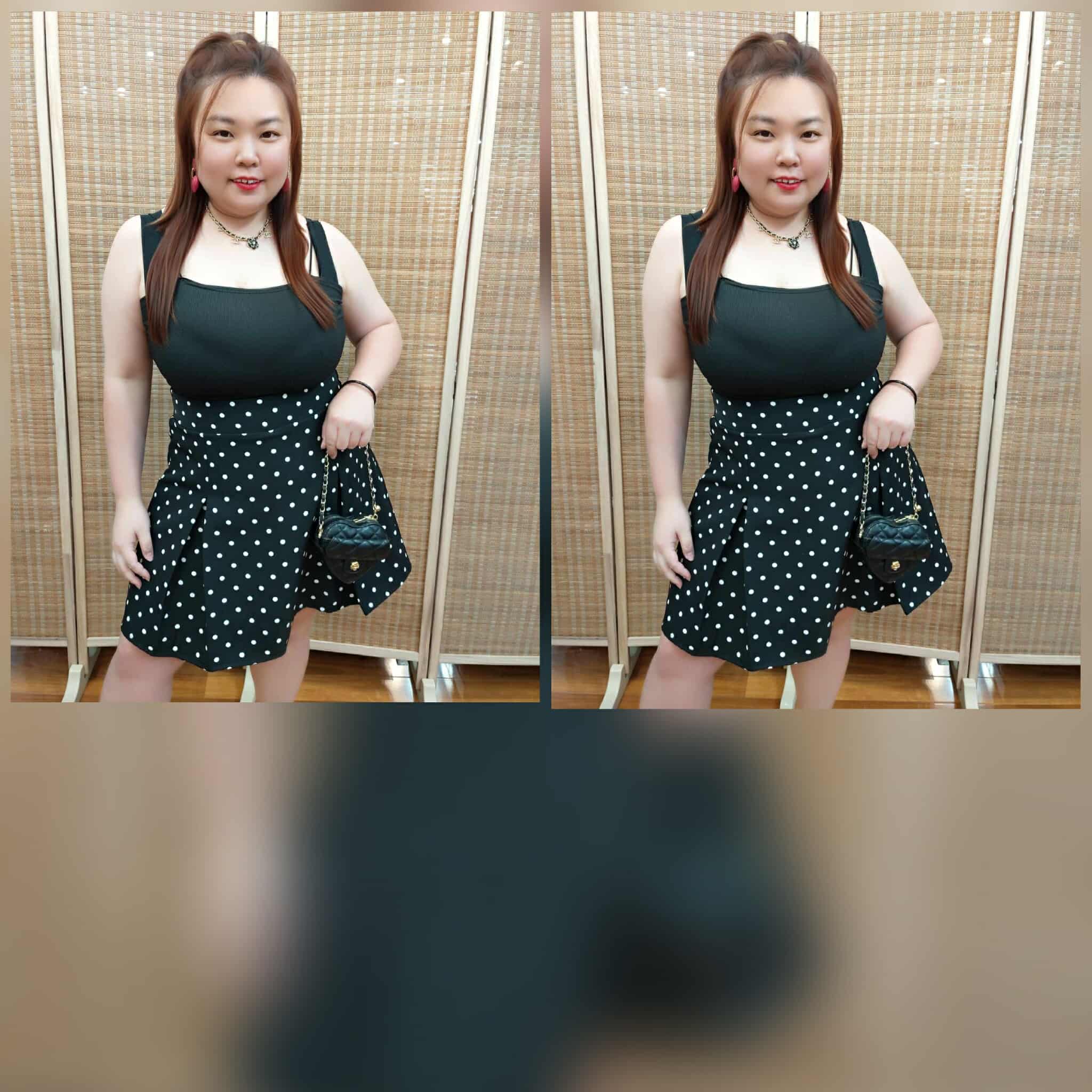 ENG12 复古波点大百褶裤裙