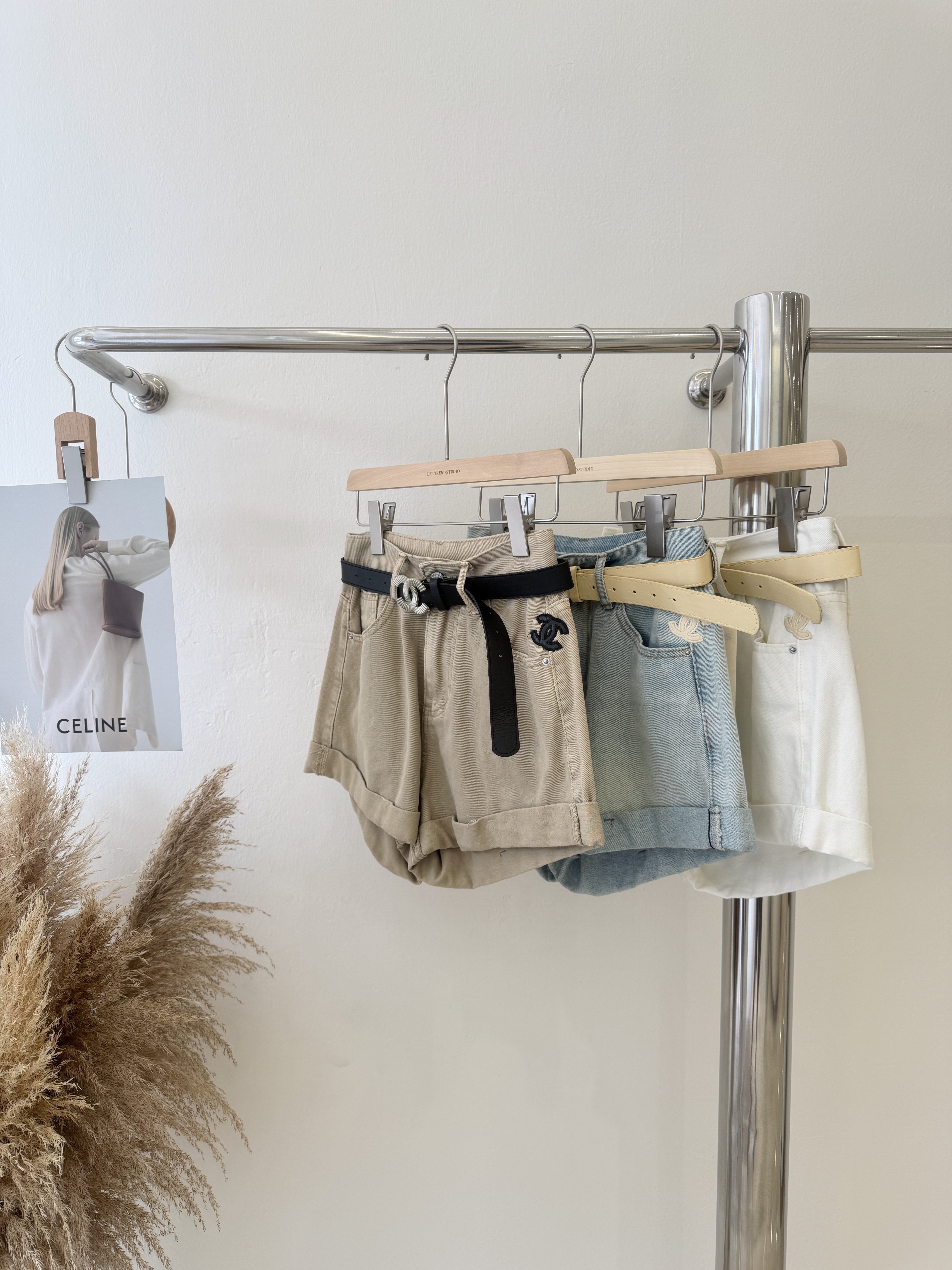 6012 爆款小香风高腰裤(送腰带)