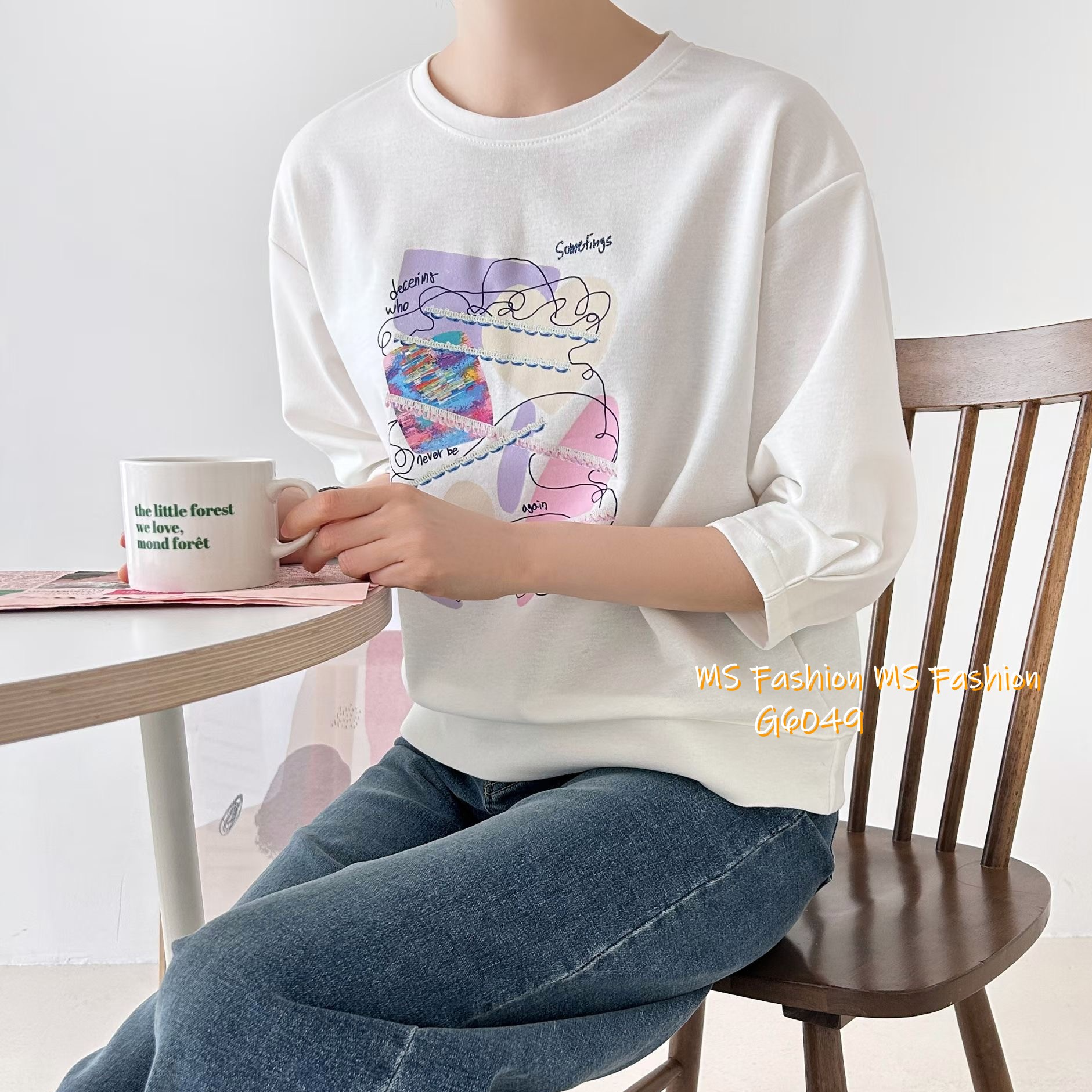 G6049 韓國🇰🇷特色幾何print top