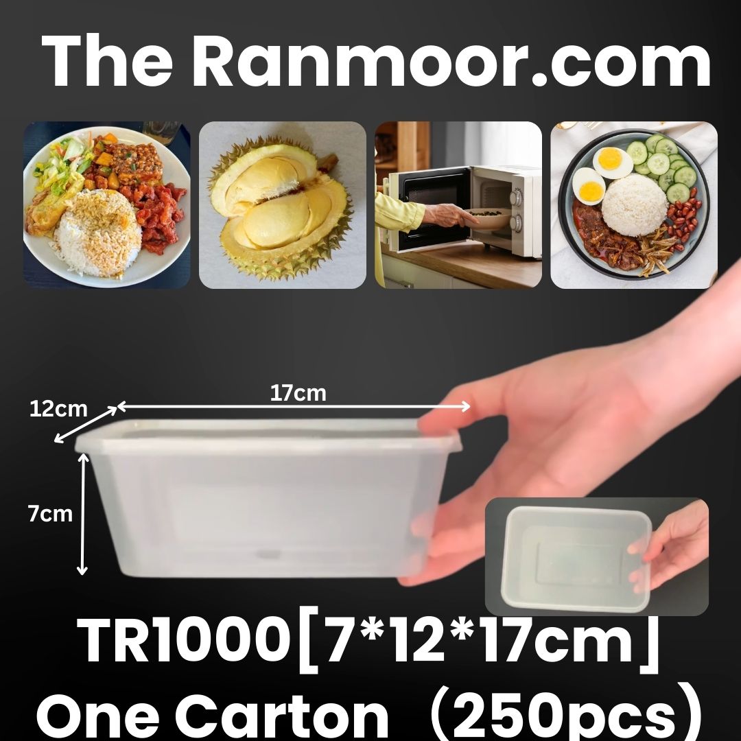 The Ranmoor丨 TR1000丨One Carton 250pcs [7*12*17cm]丨Food-Grade PP Container