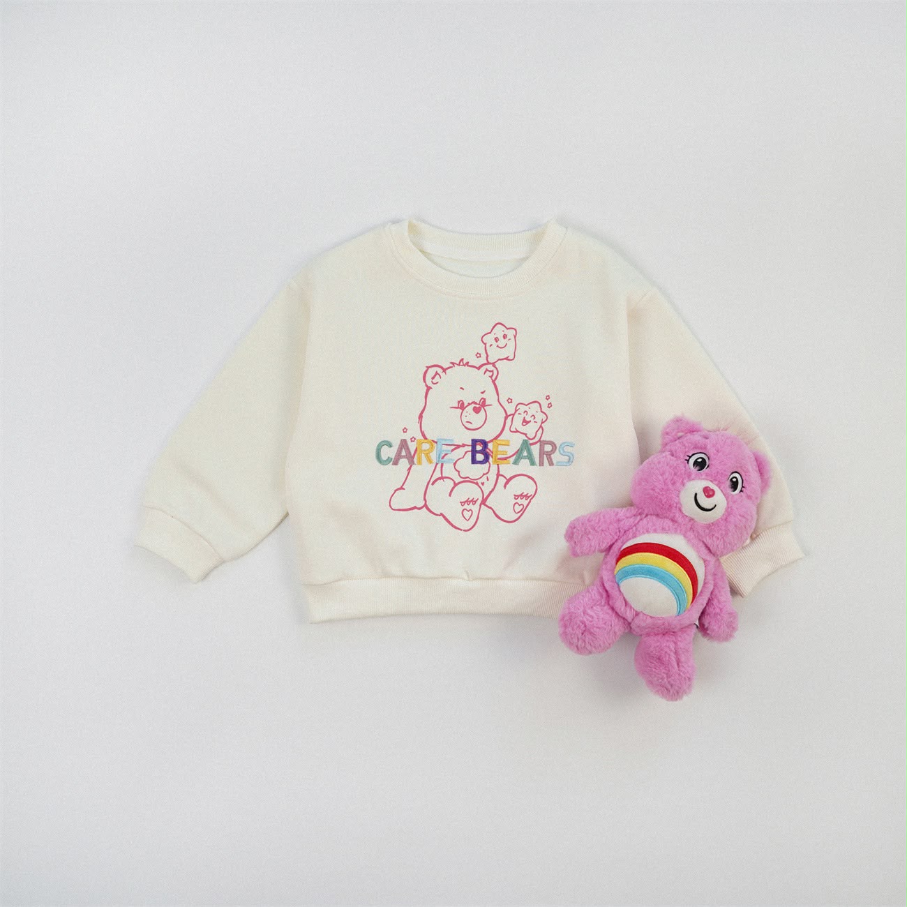 日單彩虹熊彩色刺繡衛衣