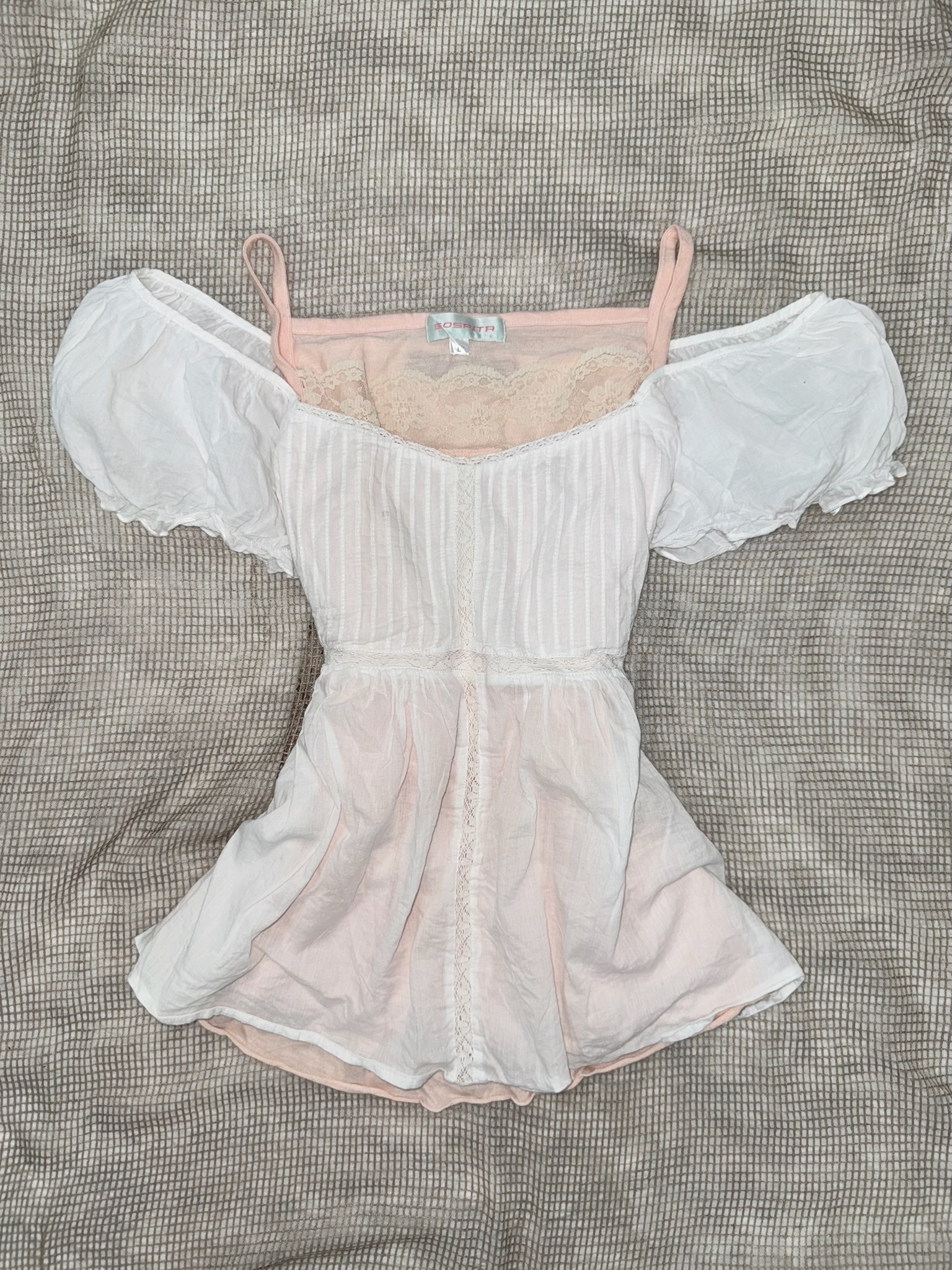 Sweetheart Marshmallow Corset Feminine Lace-Trimmed Top Set