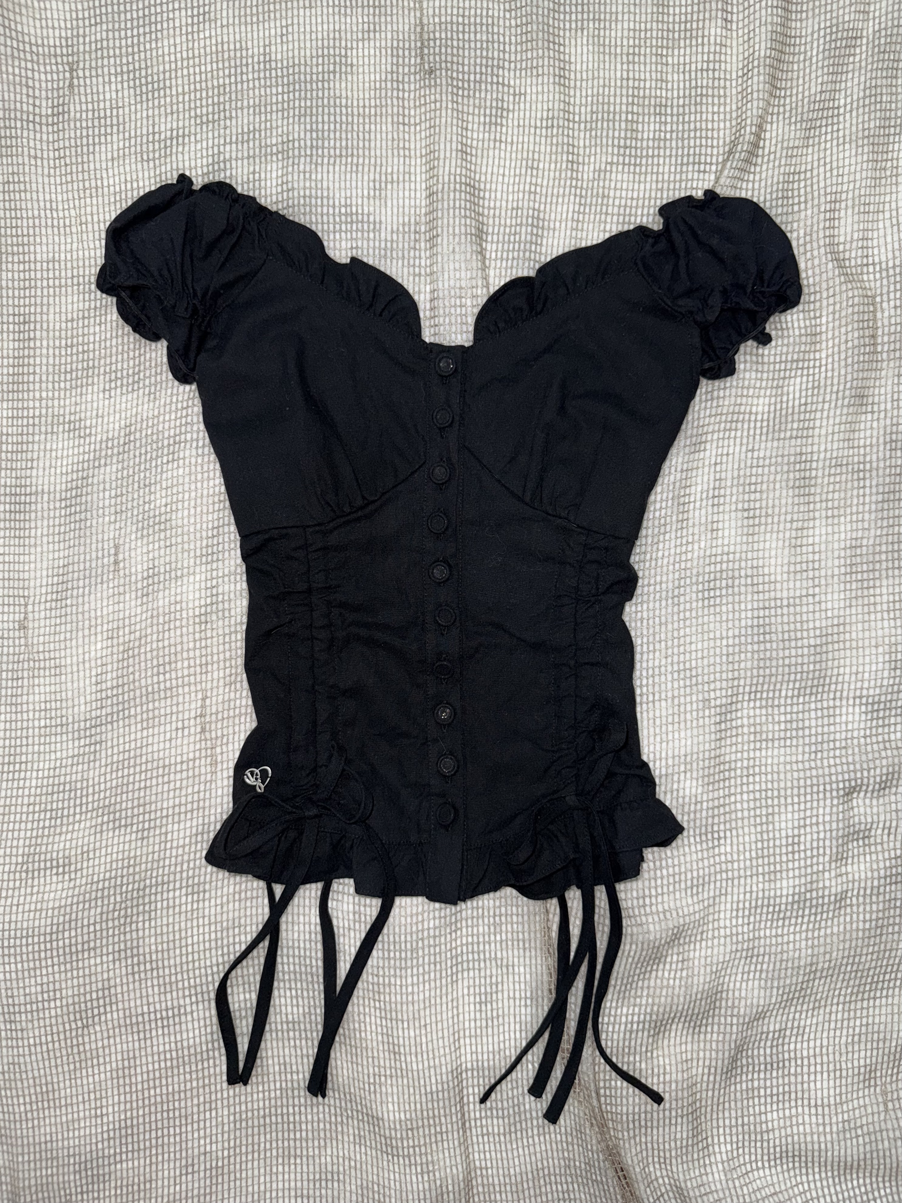 Goth Coquette Ruched Corset Top