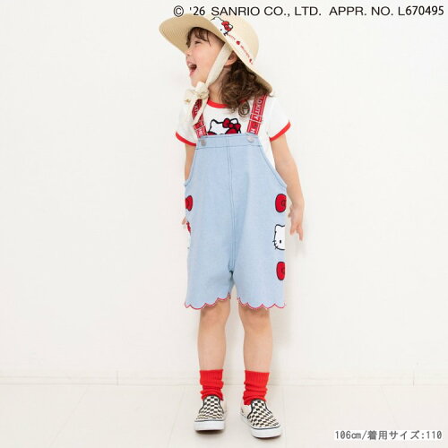 🆕【⭐訂購⭐】🇯🇵 日本直送 🌀#Kitty 刺繡貼布 扇形下擺 牛仔連身褲🌀[ELEA-0072] [260607]
