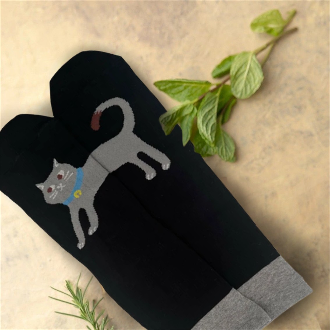 【日本製】人氣拼合完整貓貓抗菌防臭襪