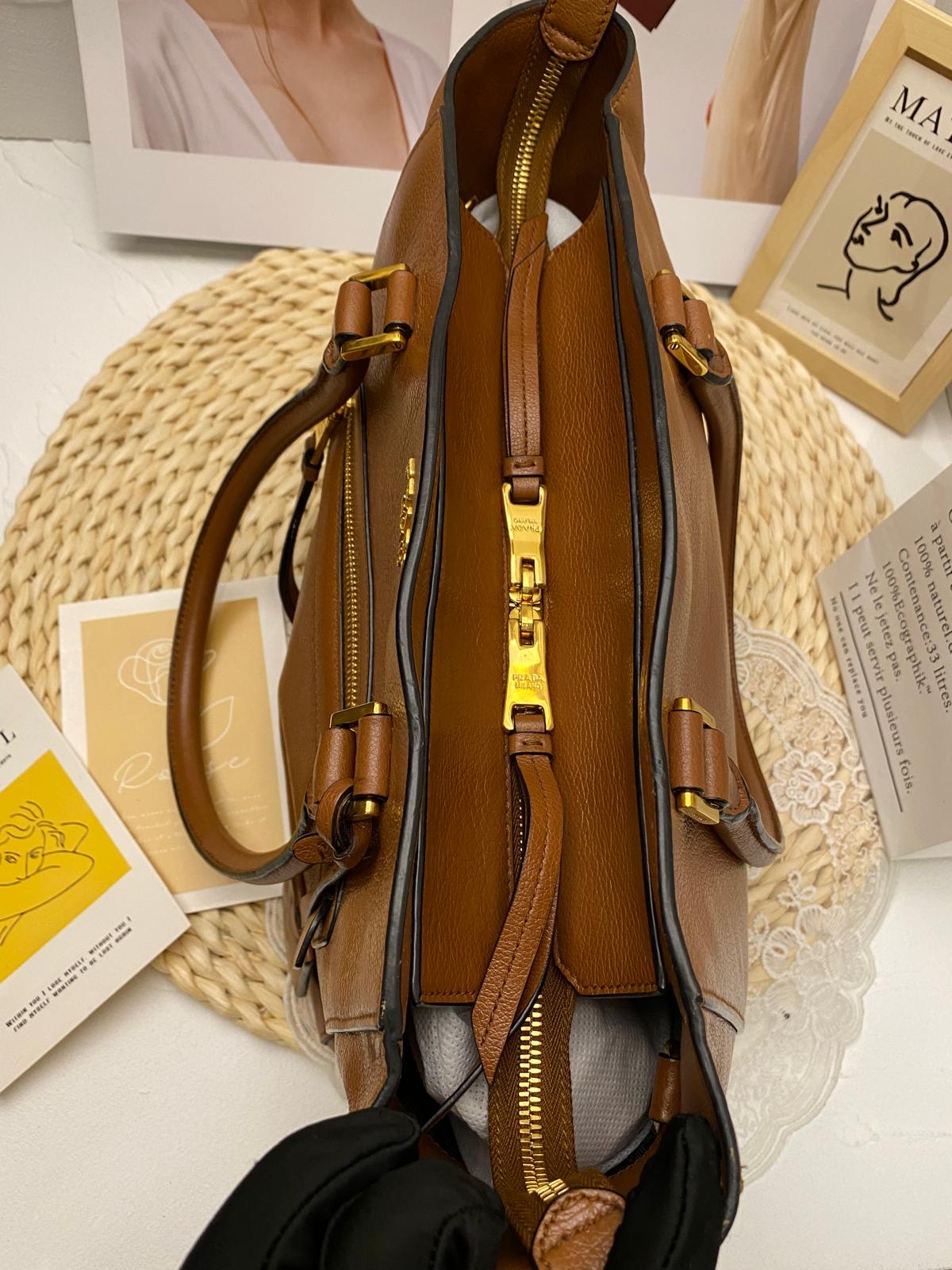 Prada Daino Leather Tote Bag (Cognac)