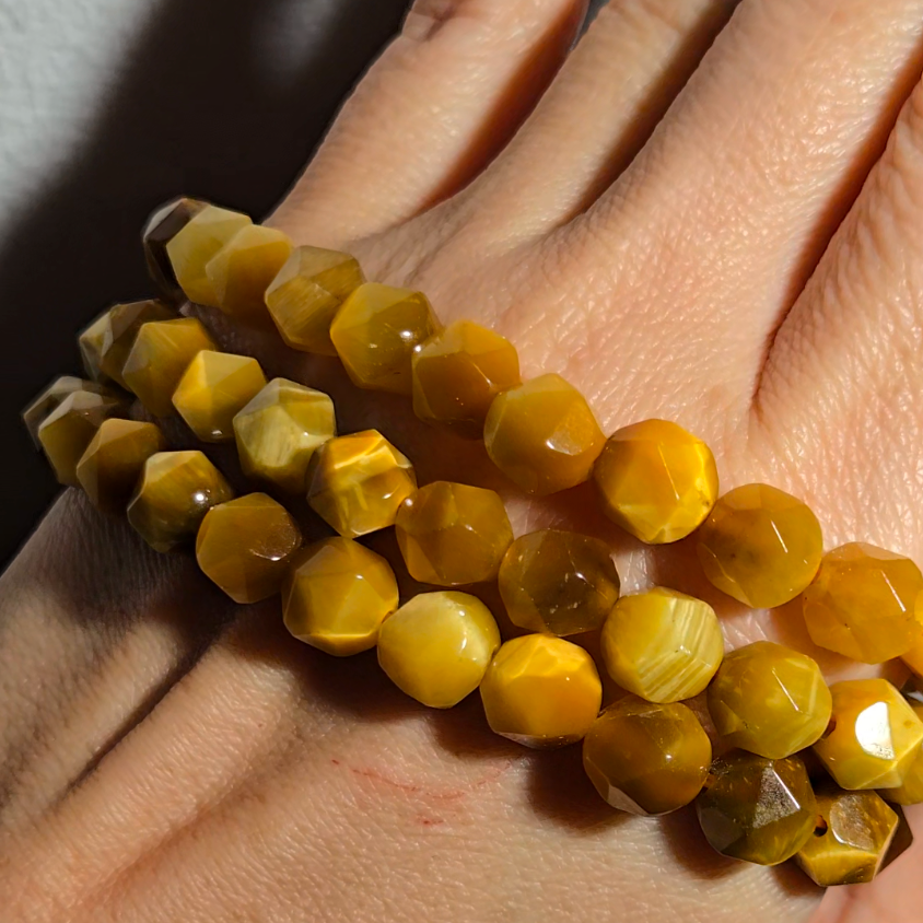 Faceted golden tiger eye bracelets - JW103
