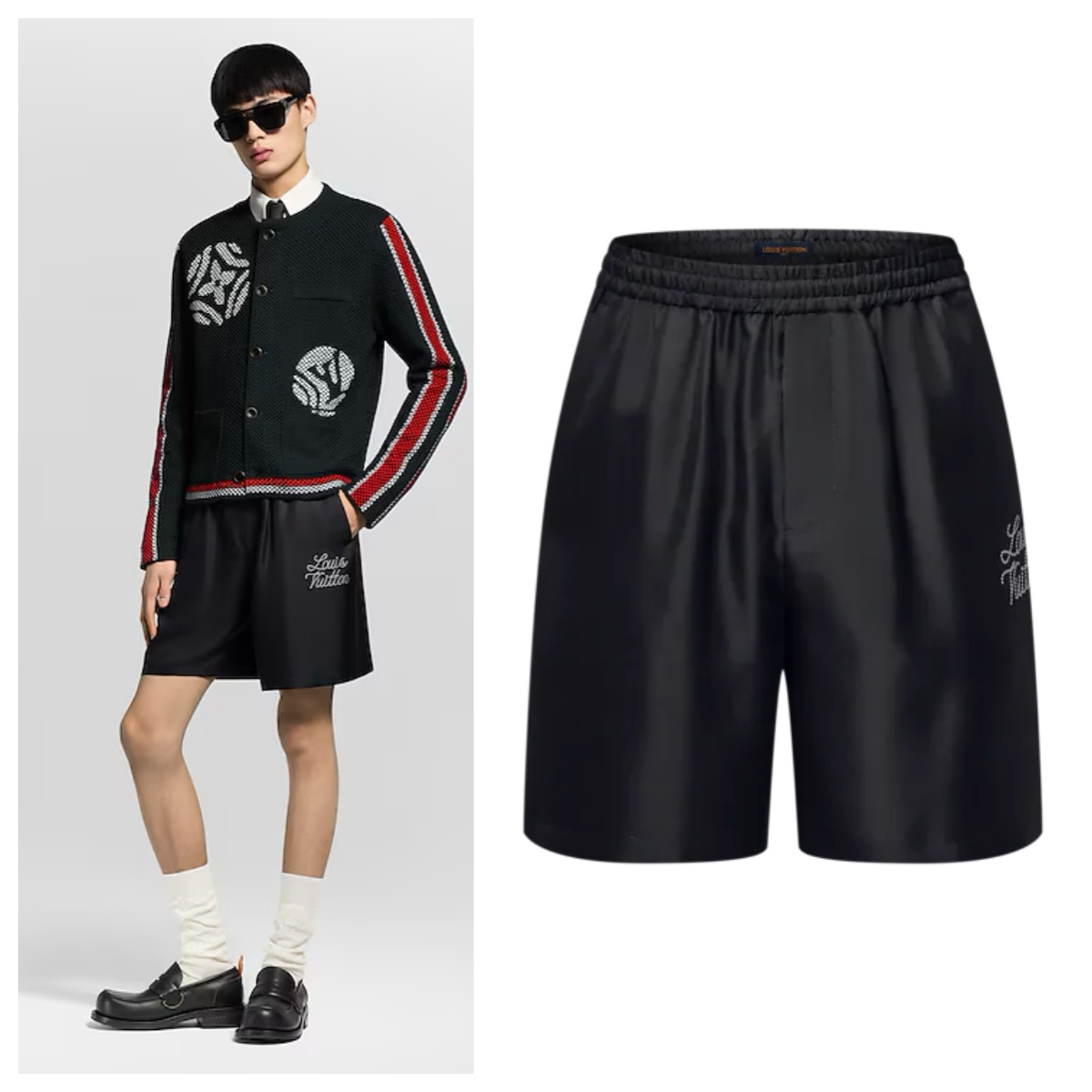 【頂級原單】LV Printed Signature Silk Shorts 印花標誌絲質短褲