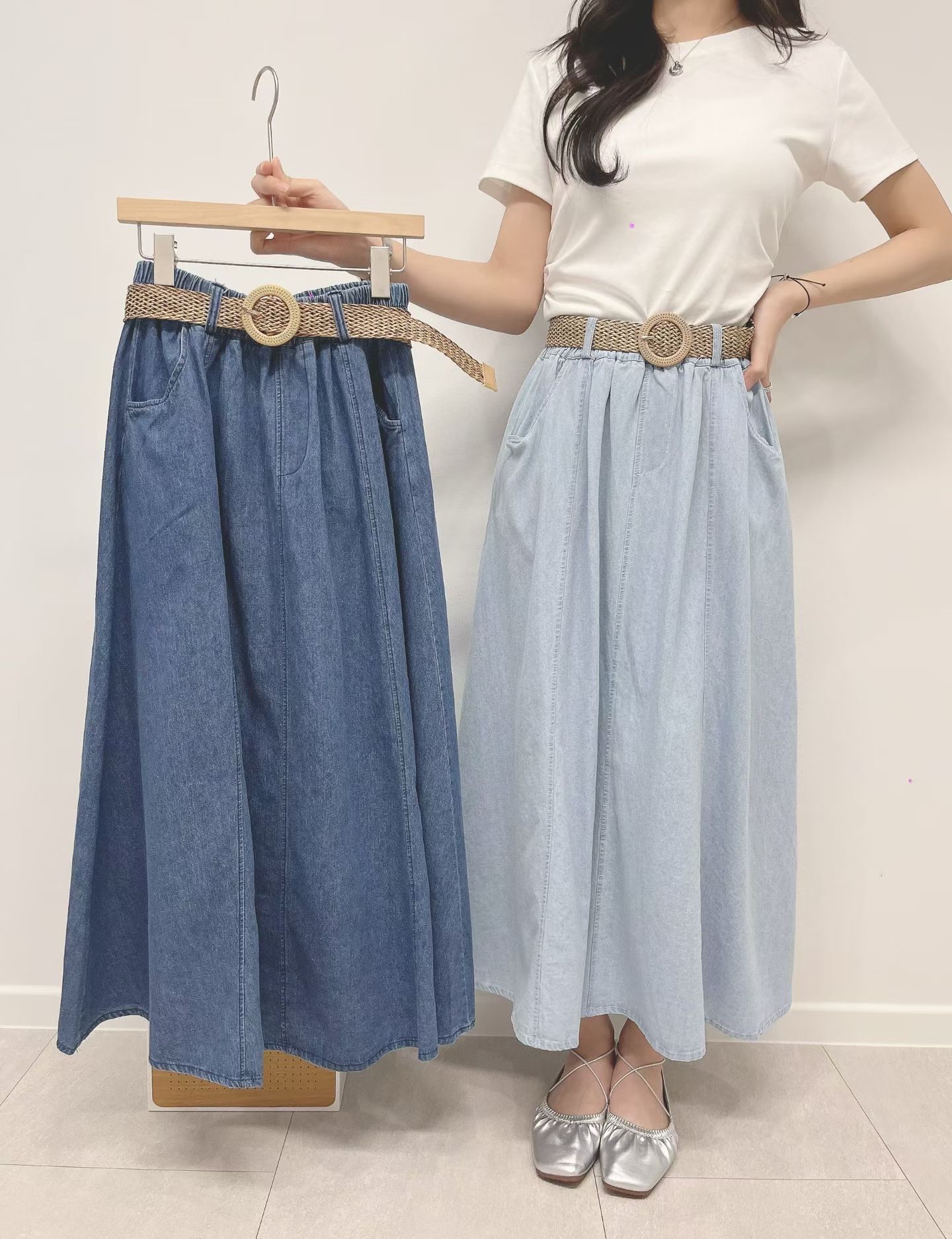 Lu058 春季牛仔半截長裙