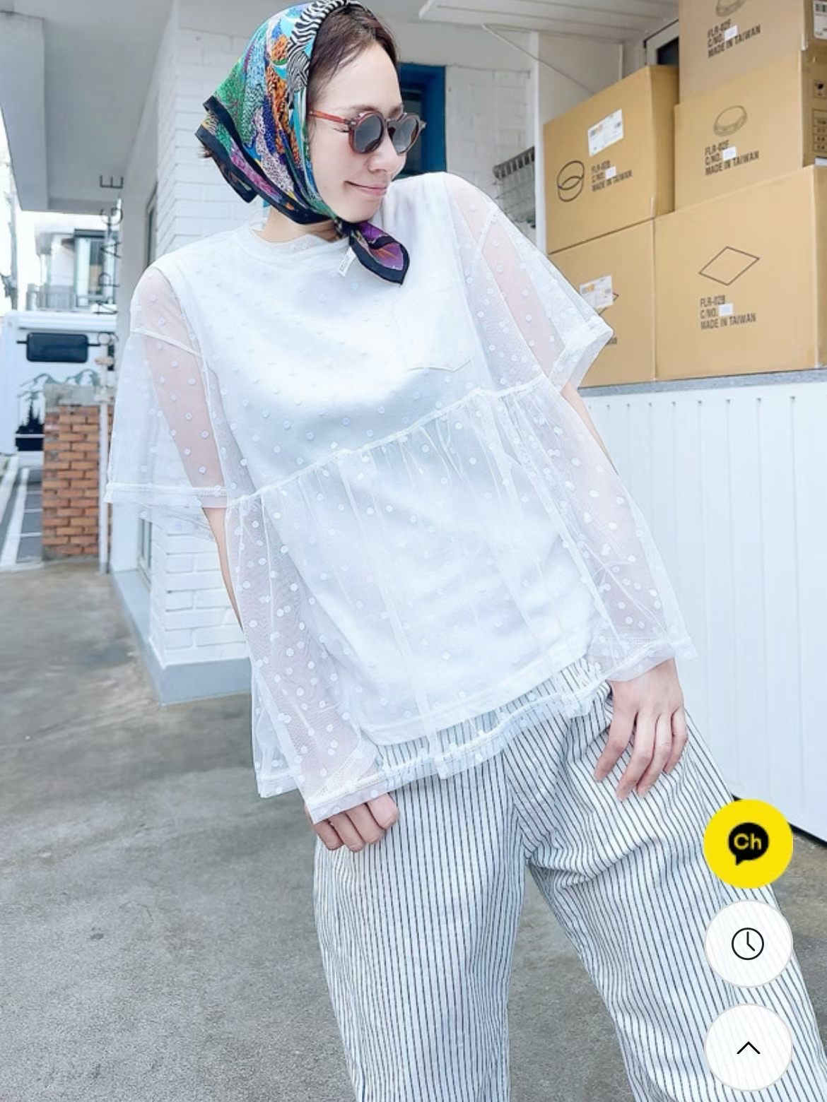 221366 波點紗Tee