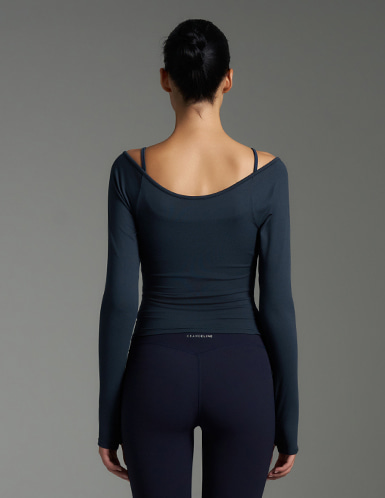 【包身薄Outer】預購_Brushed Off-Shoulder Wrap Long Sleeve