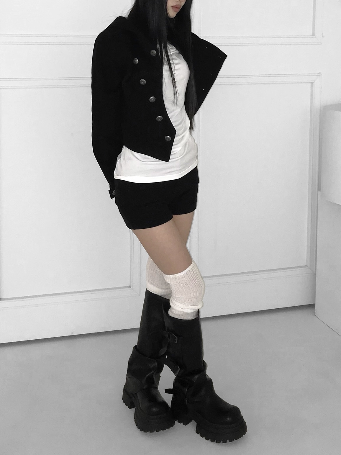 Knit Foldover Waist Mini Shorts