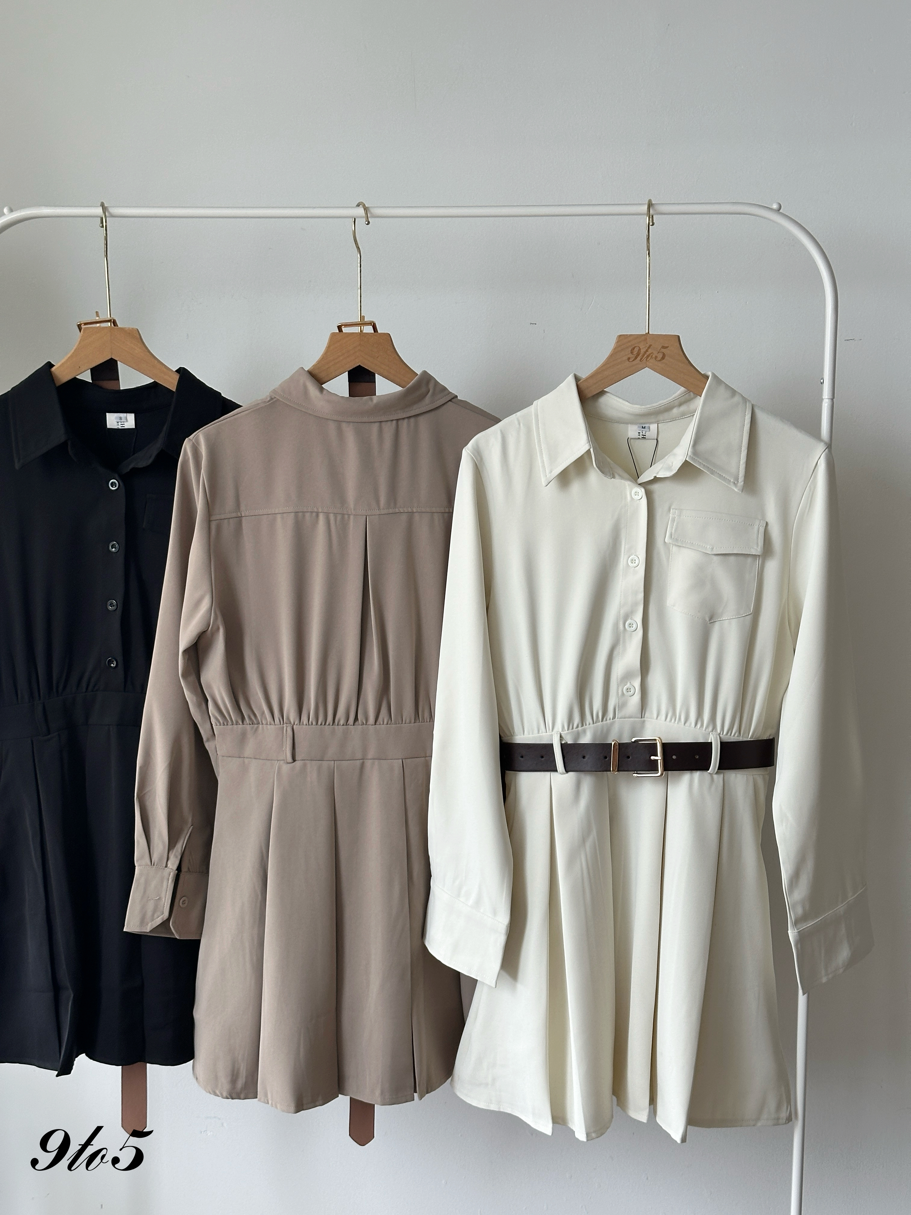 D2349 Long Sleeve Midi Dress - 3 Colors 