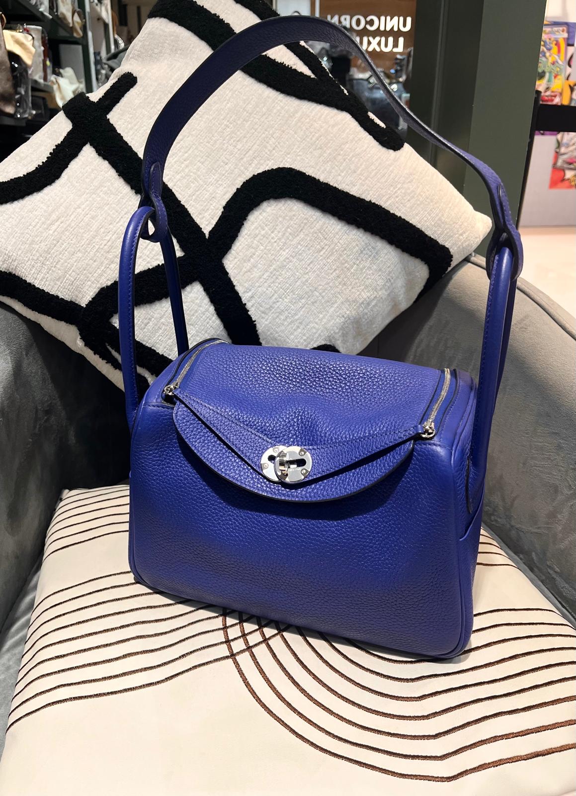 Hermes Lindy 26 Stamp A 電光藍 100%Authentic, 98%New ☑️Dust bag