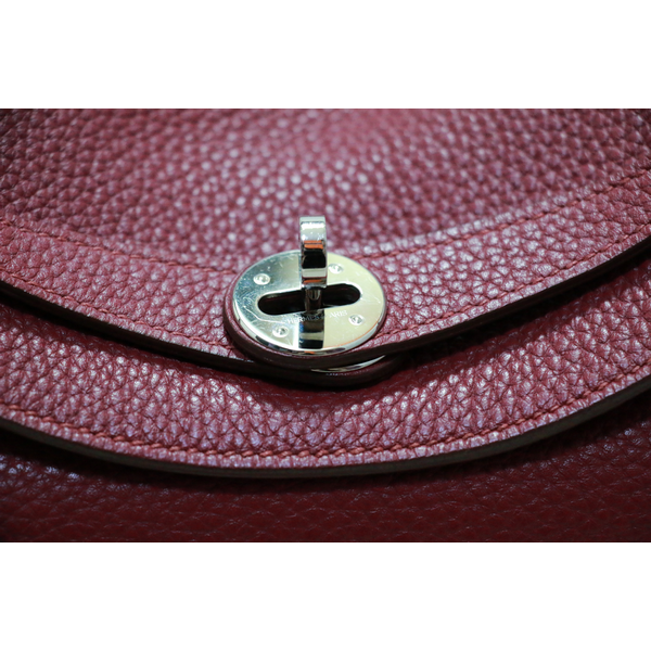 Hermes Lindy 30 Bag K1 Rouge Grenat Clemence SHW