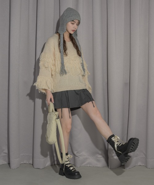 雙層流蘇針織冷衫