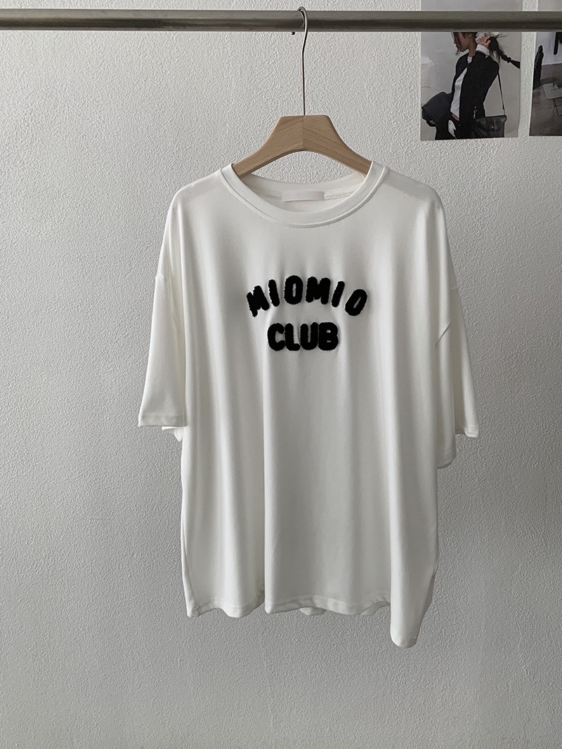 宽松大版立体字母毛巾刺绣Tee