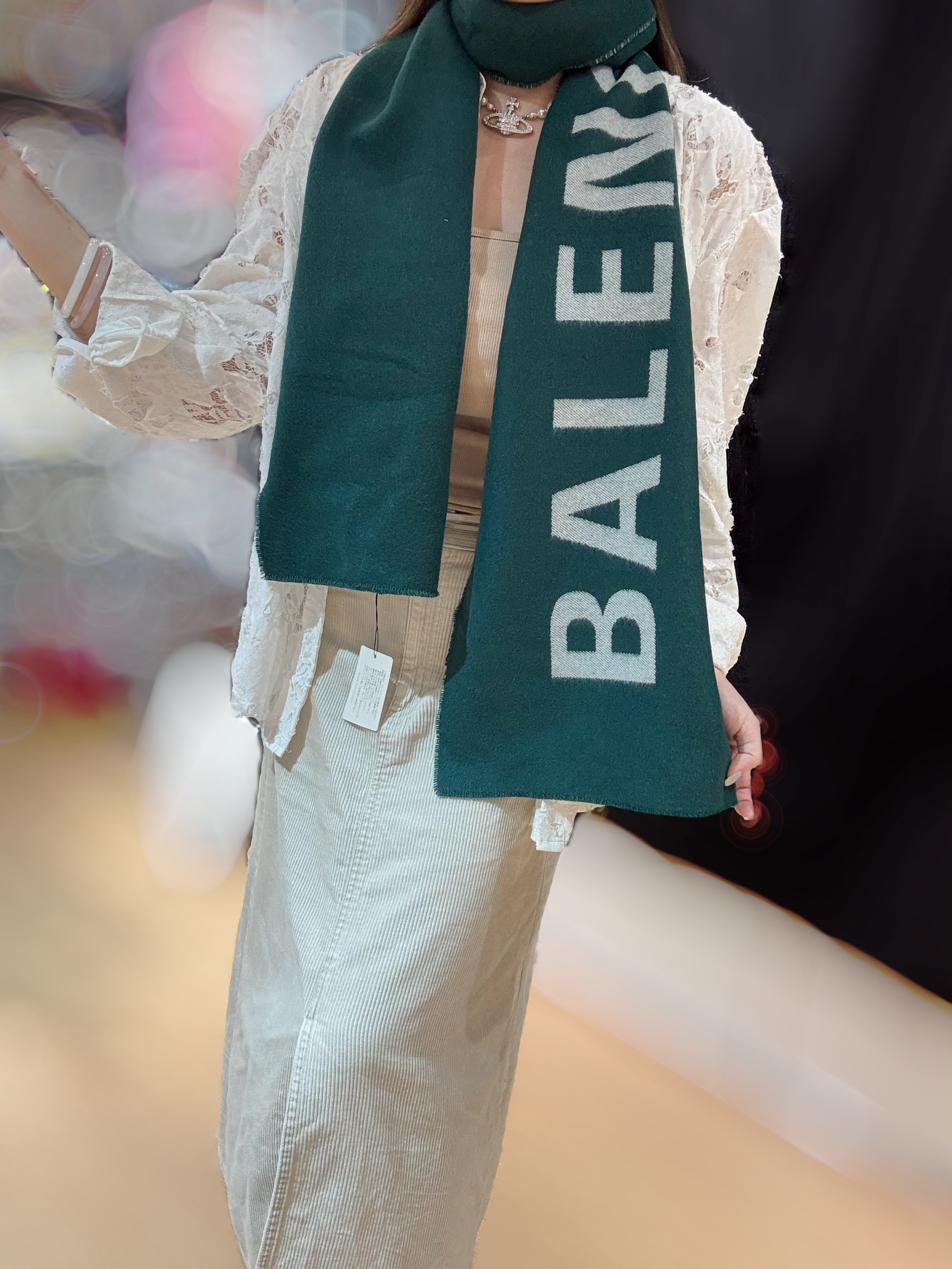 Balenciaga scarf green