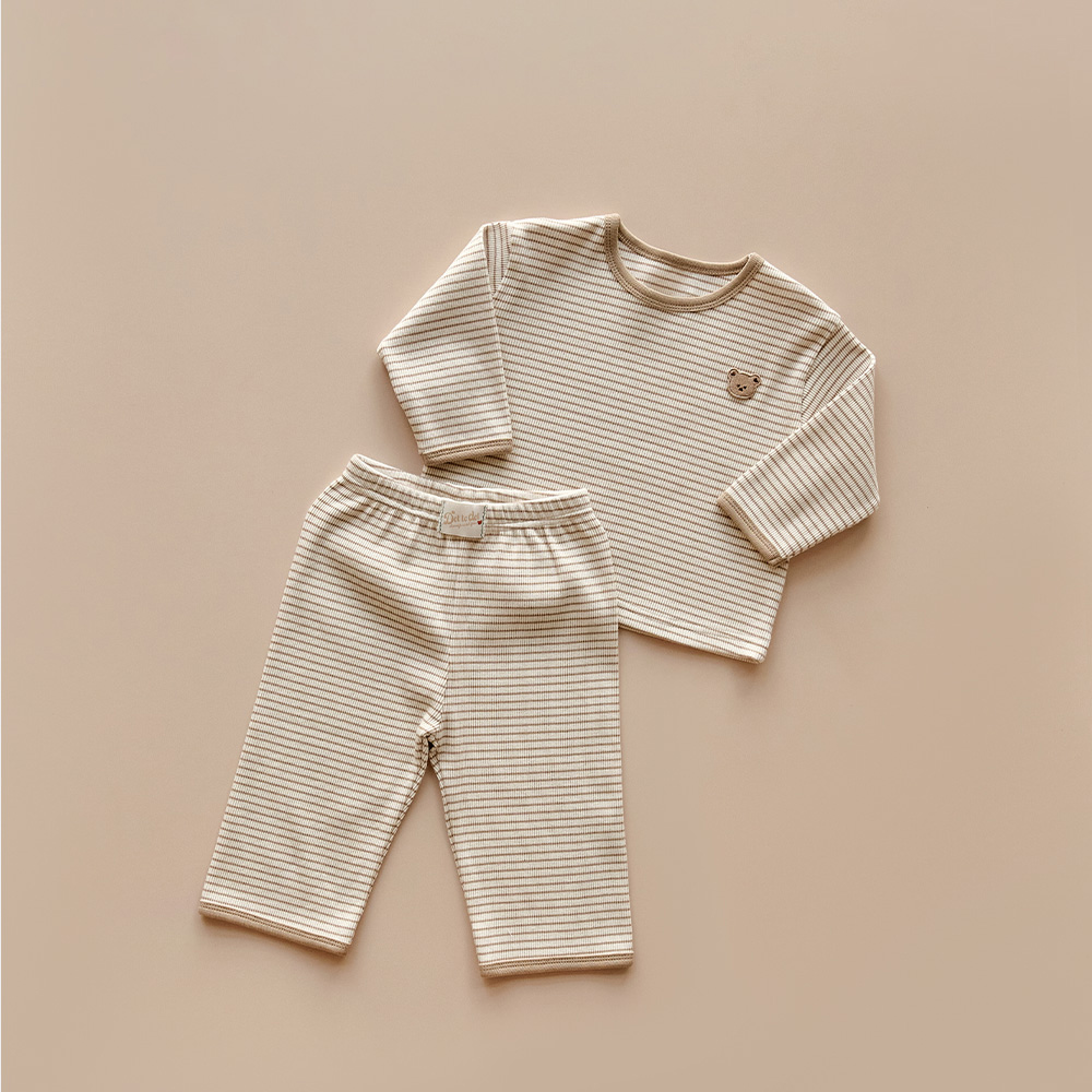 DOTTODOT 清新可愛羅紋系列-條紋居家上下套裝