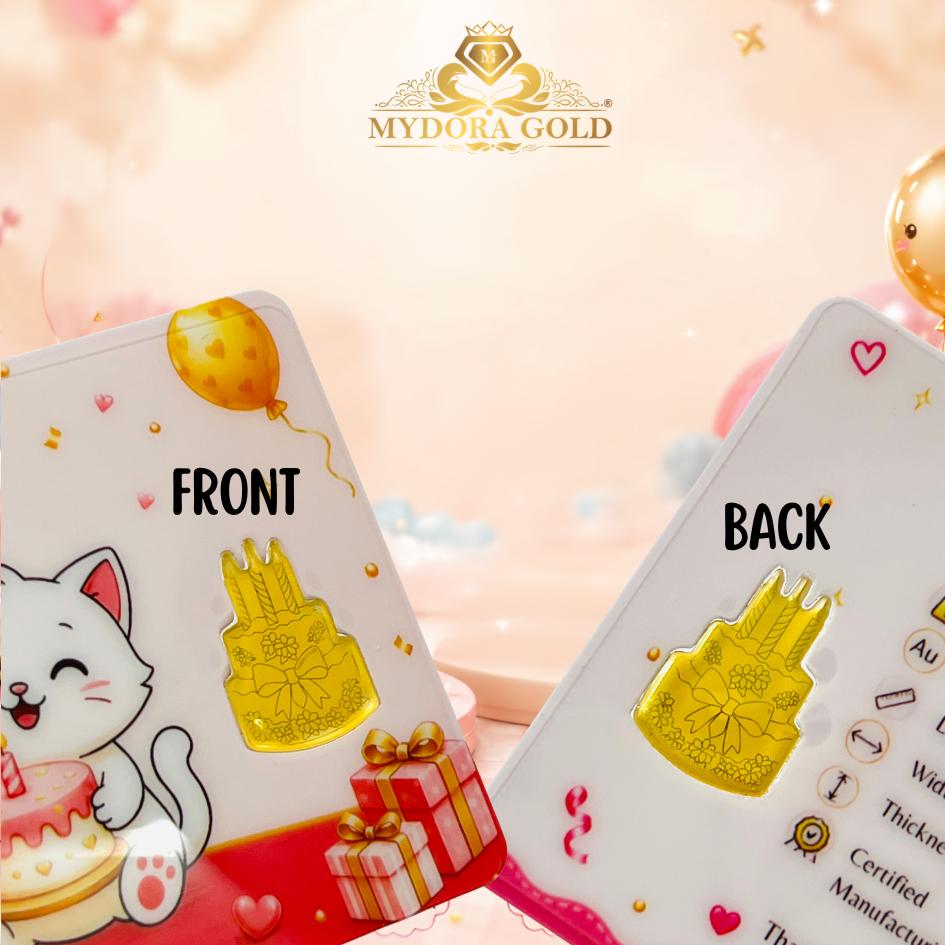 MYDORA 999.9 Gold Bar 0.2g 3D Birthday Series