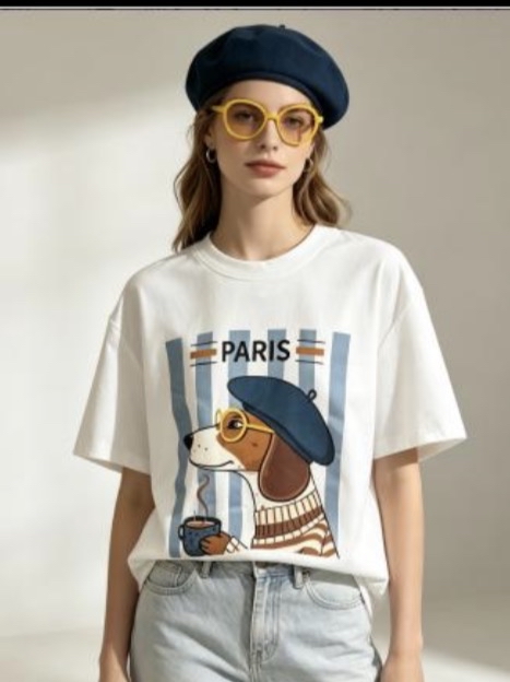 [訂購] M036 Beret Coffee Dog Tee