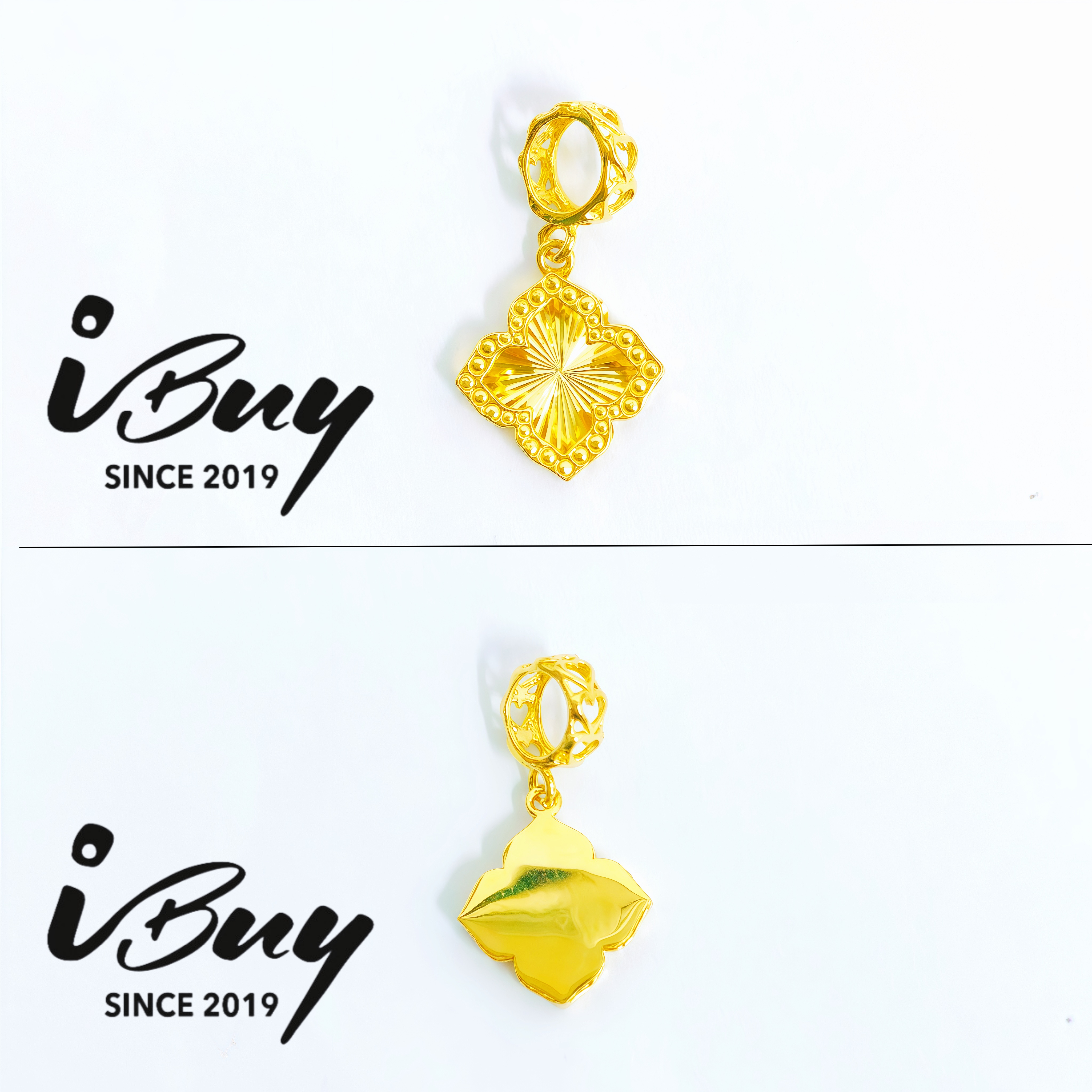 916 GOLD BLING2 ti CHARM 916 金 双闪布契拉提串咀