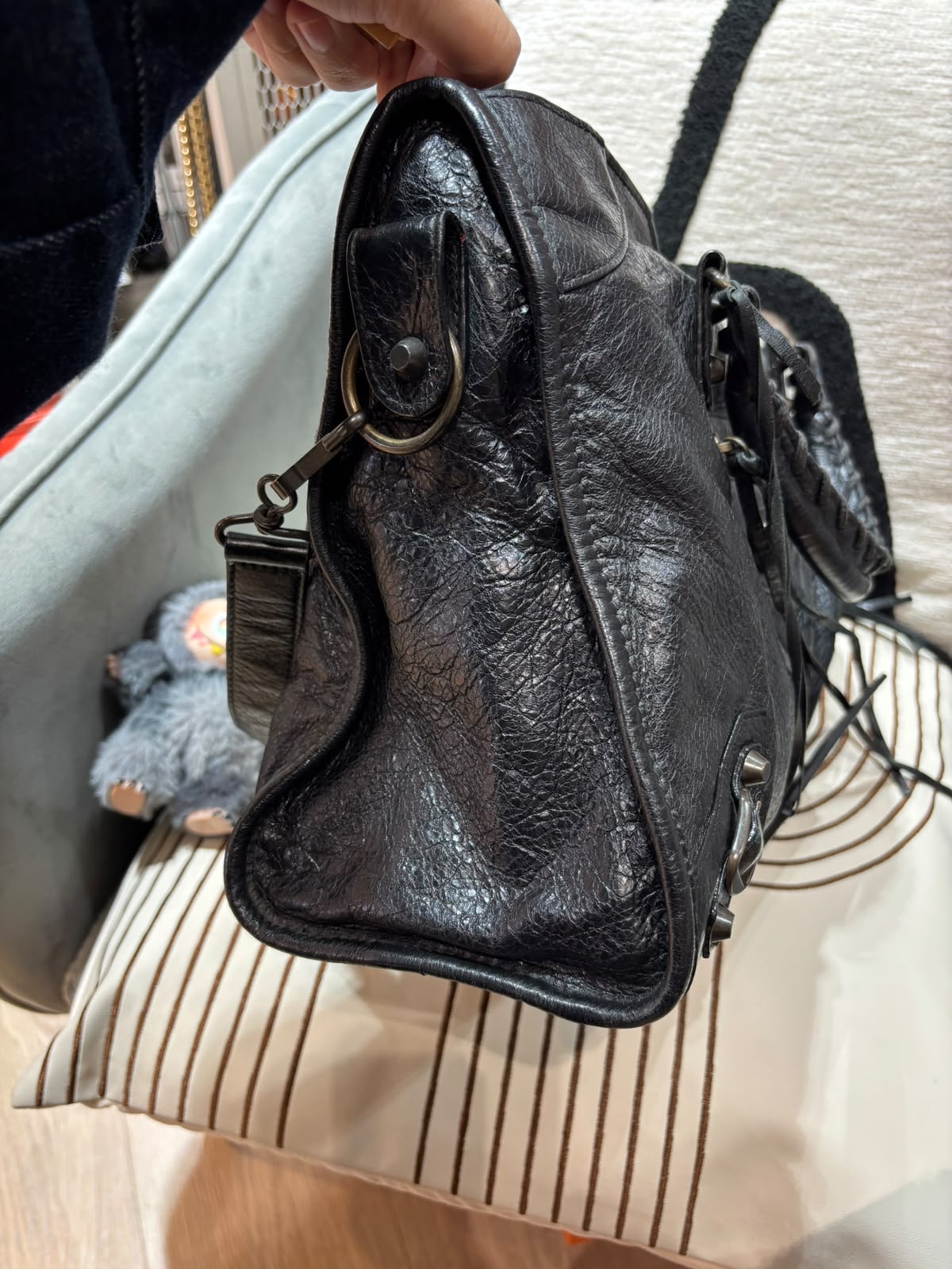 Balenciaga city medium 黑色山羊復古釘100%Authentic,93%new  ✅mirror ✅dust bag