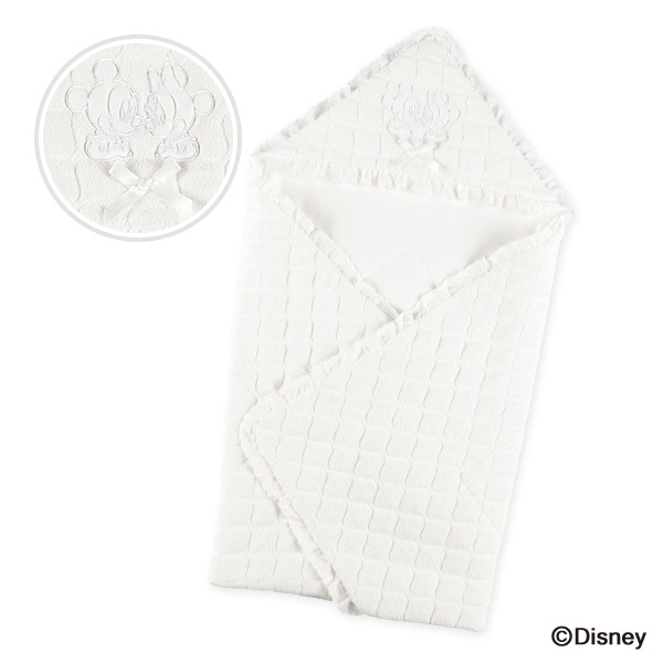 🇯🇵預訂 日本直送🇯🇵米奇米妮刺繡蕾絲絲帶絎縫包被襁褓