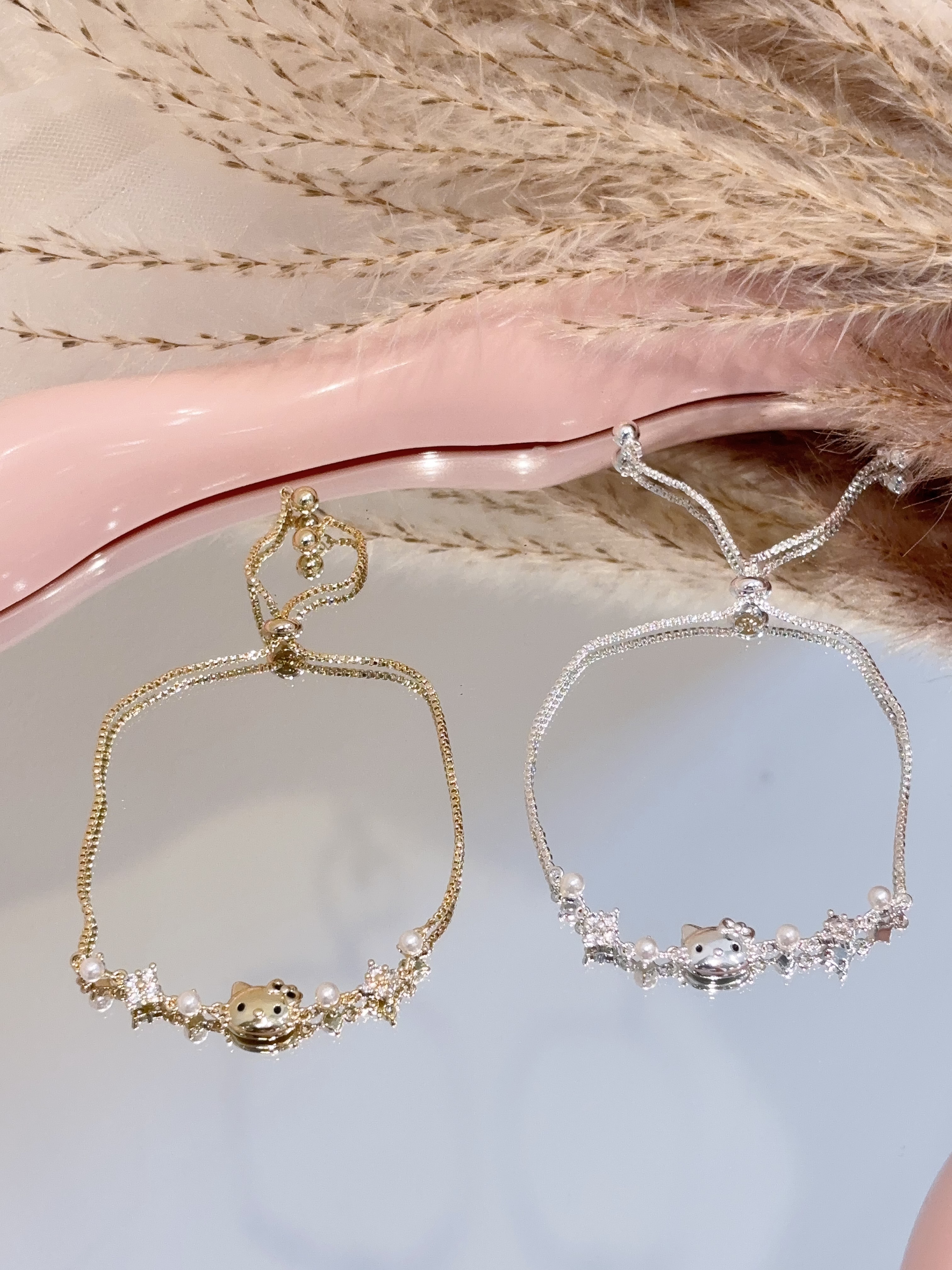 kitty猫镀金抽绳手链