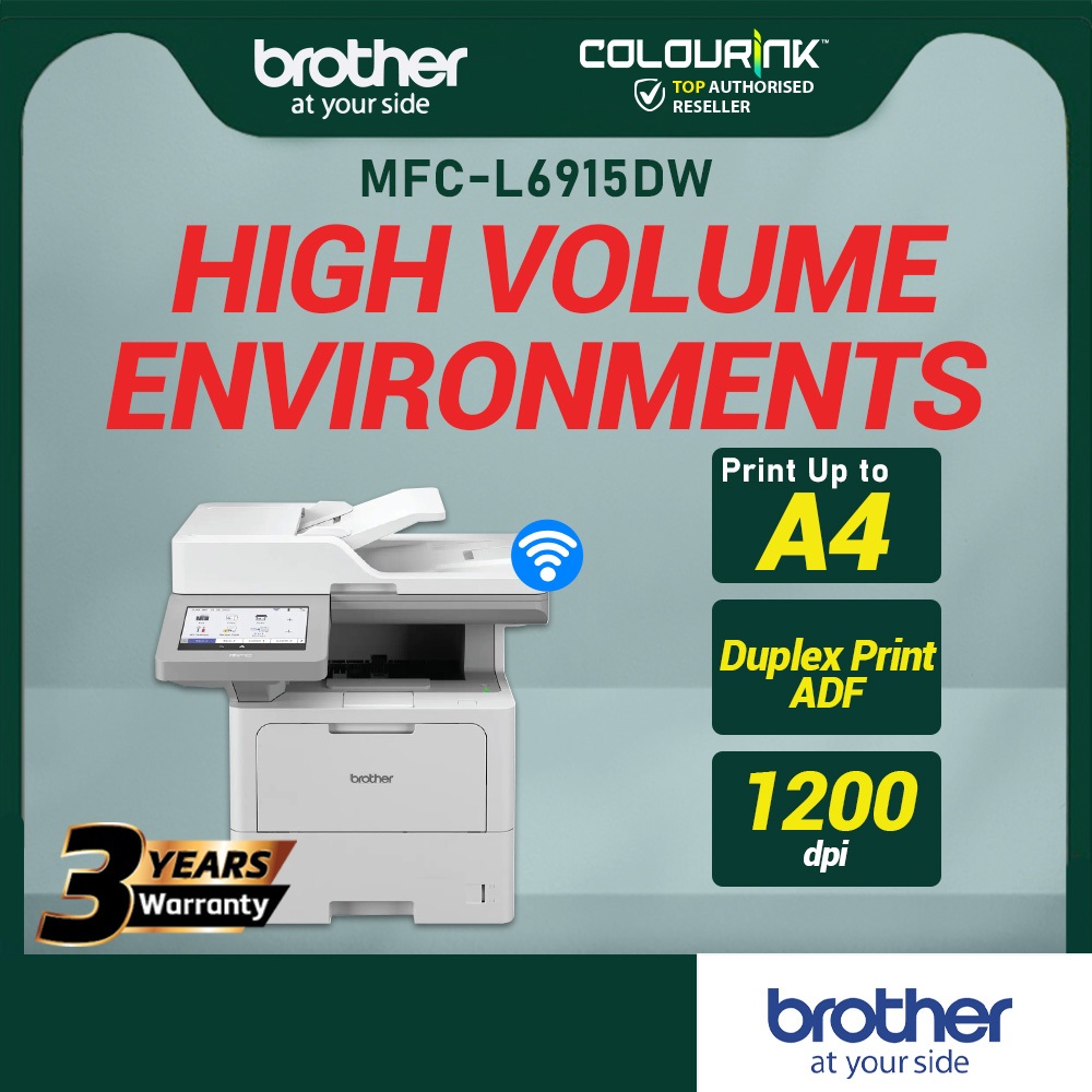 Brother MFC-L6915DW B&W 50PPM 2 Side Security Laser Printer Auto Duplex Wireless Mobile NFC Dual CIS Similar DCP-L5900dw