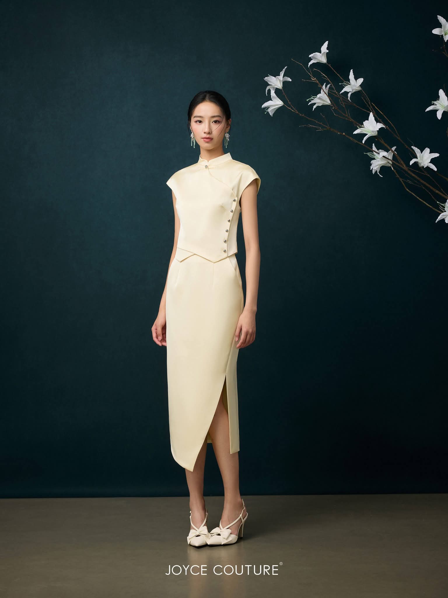 立领不对称下摆旗袍上衣 T0763