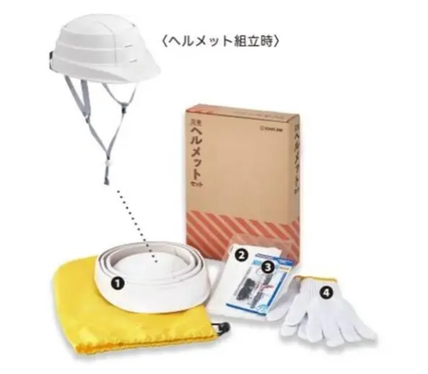 防災4件組安全頭盔套組 HMS-200｜含頭盔／口罩／哨子／手套（附收納袋）平行進口