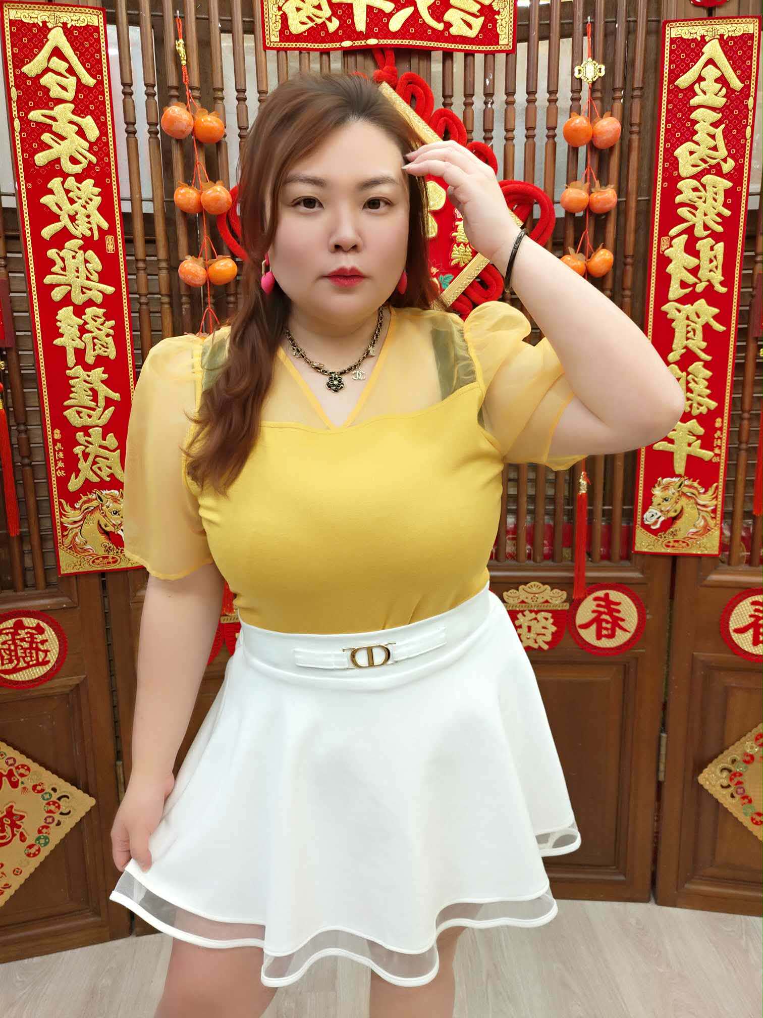 NJN12 BE#281907 拼网纱小性感设计上衣