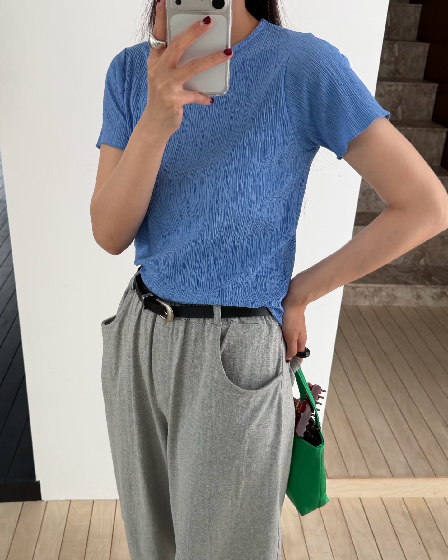 221405 皺布短Tee