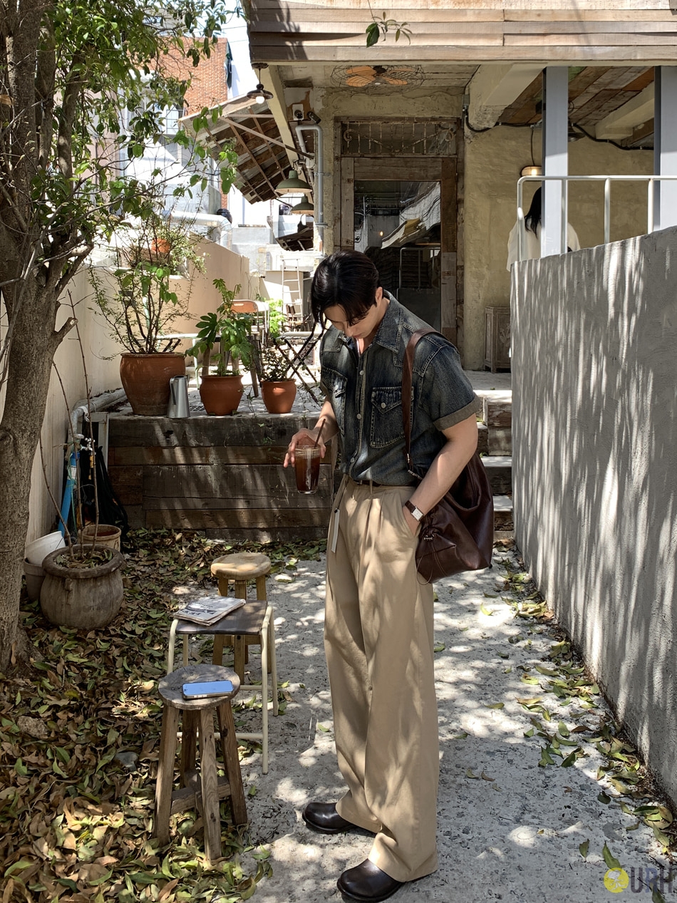 【100%保證韓國直送】韓系經典 挺括雙褶寬版棉質長褲 👖 [3 color] RL114943