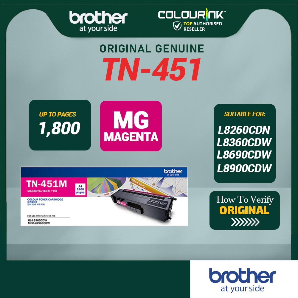 Brother Original Toner TN-456 Black Cyan Magenta Yellow MFC-L8690CDW MFC-L8900CDW HL-L8260CDN HL-L8360CDW TN451 TN459