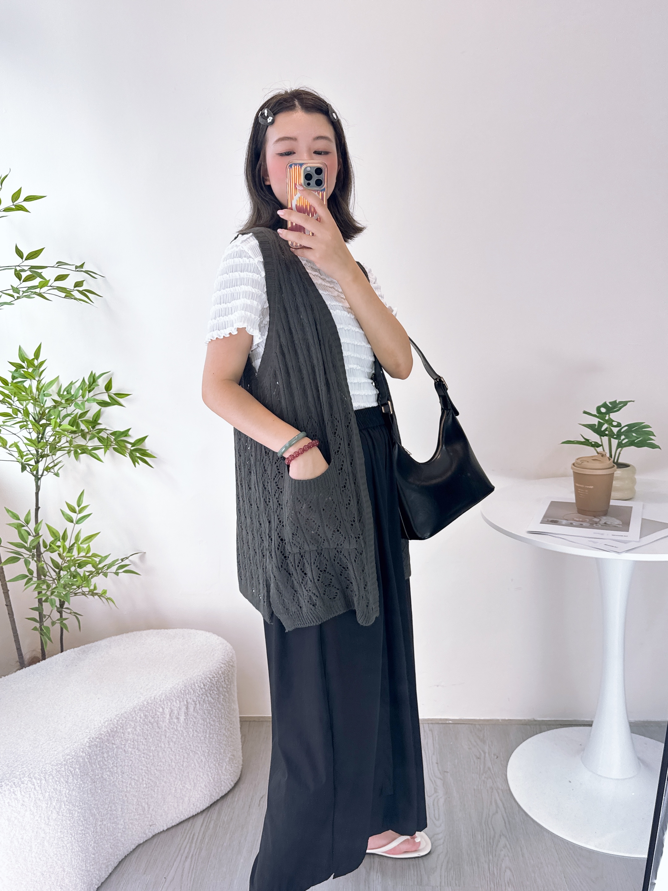 針織通花冷背心外搭 3色