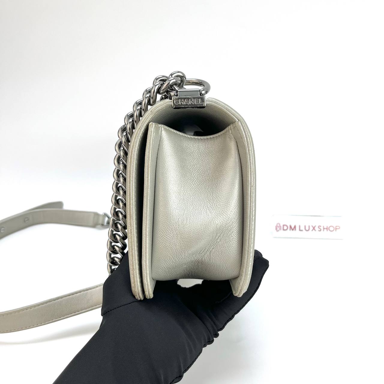 Chanel Boy Medium Grey SHW (Serial 24, Y: 2018)