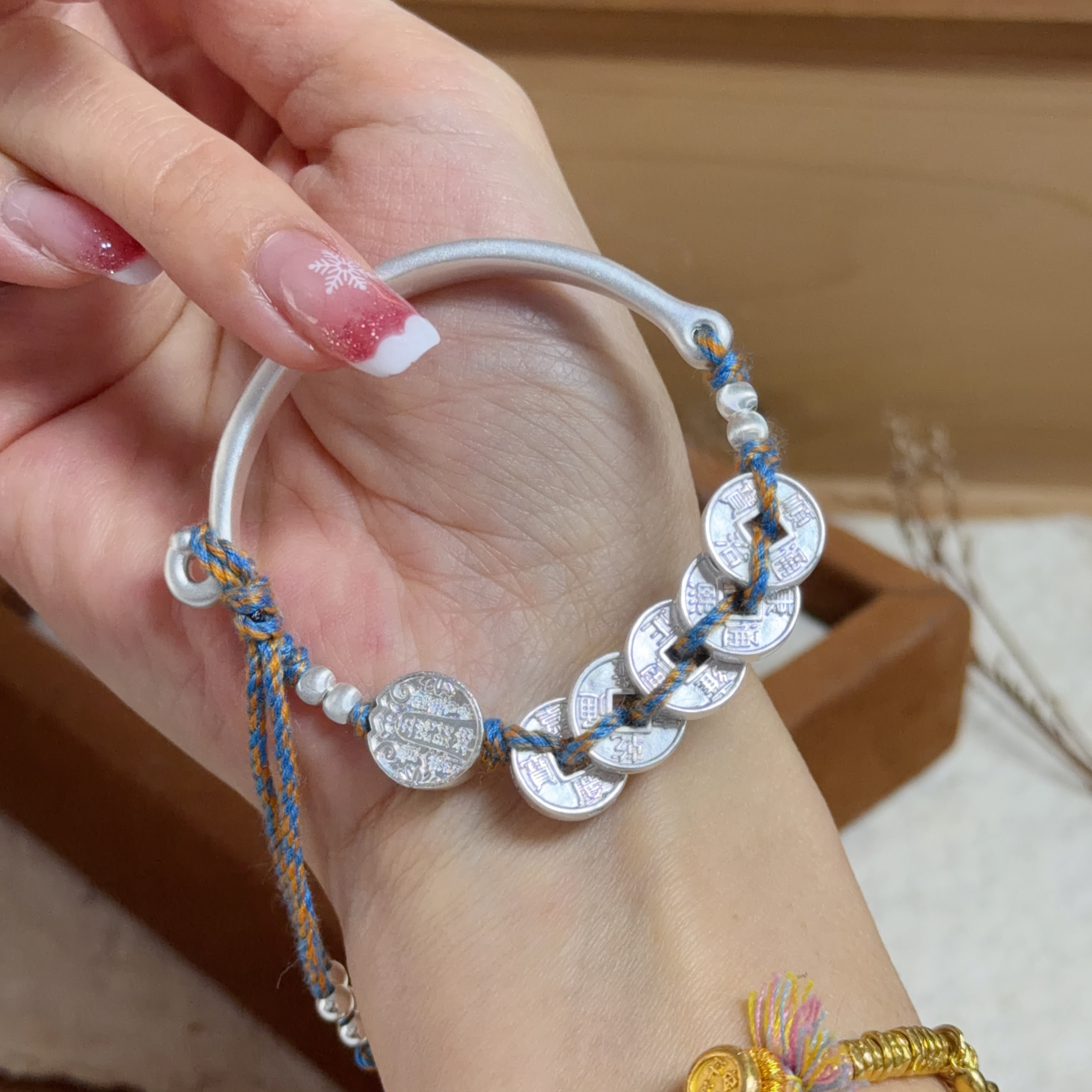 純銀五帝錢手鐲