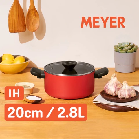 美亞易潔玻璃蓋雙耳湯鍋20厘米2.8升13383-TE07