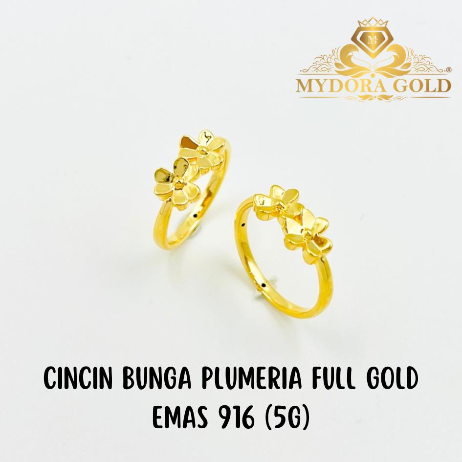 MYDORA Cincin Bunga Plumeria (5G) l EMAS 916/22K