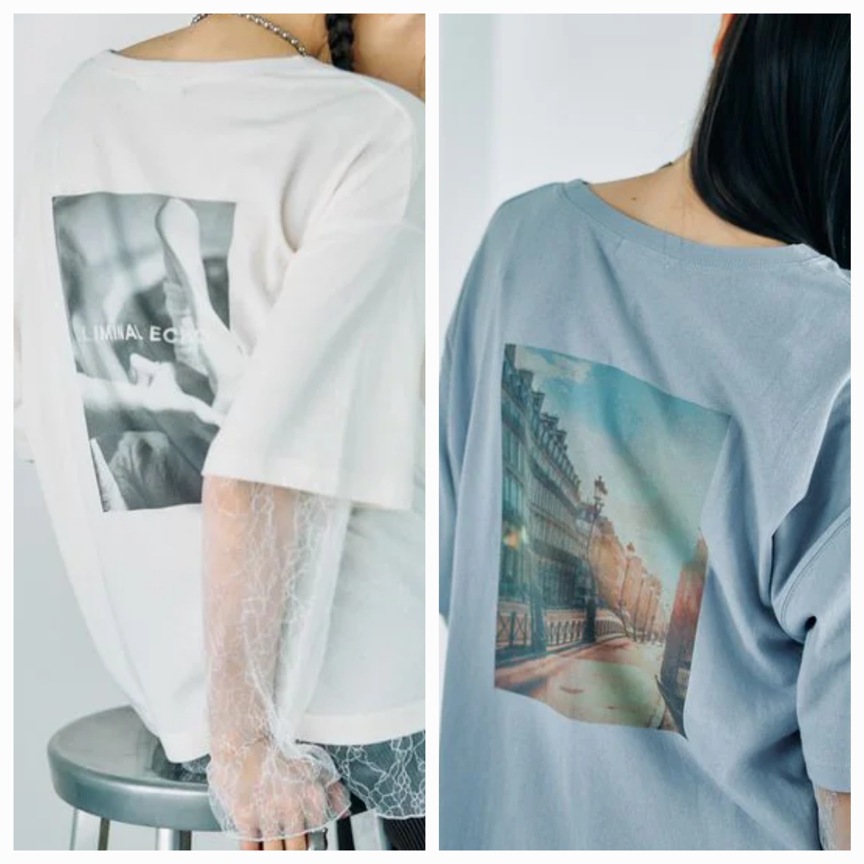 【✨️日本🇯🇵 pre-order 薄紗lace tee✨️】 【共4色 | Free Size | 粉藍/米白/深灰/黑色】【註：深灰 | 日本6月下旬出貨】