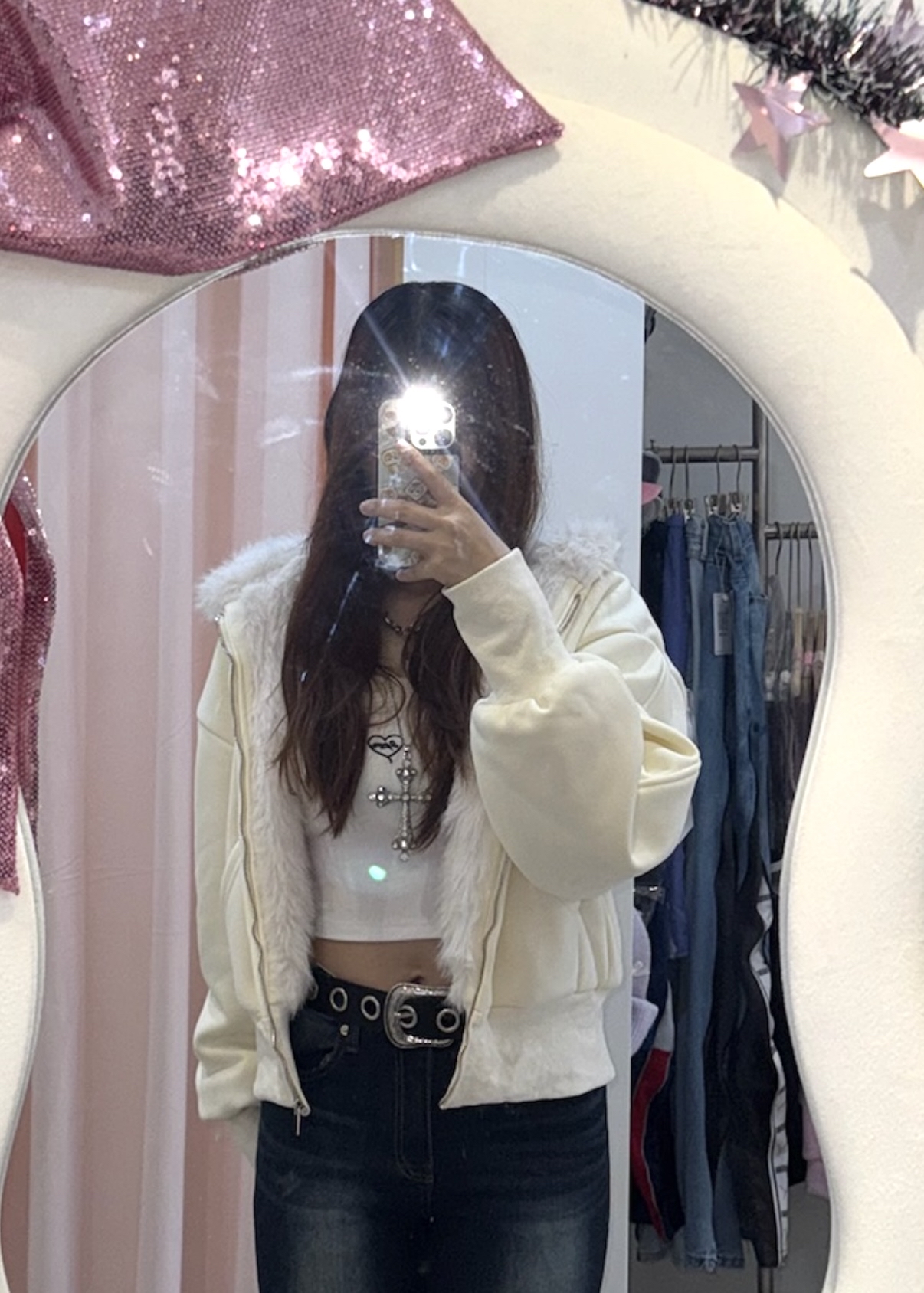 已售罄❌ 東大門秋冬毛毛帽厚毛款jacket （2colour）