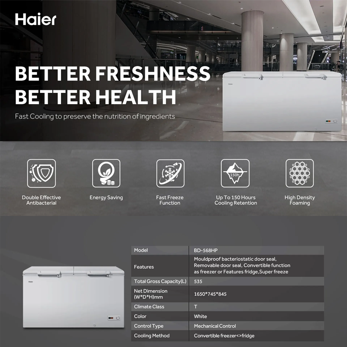 Haier 535L Chest Freezer (BD-568HP)